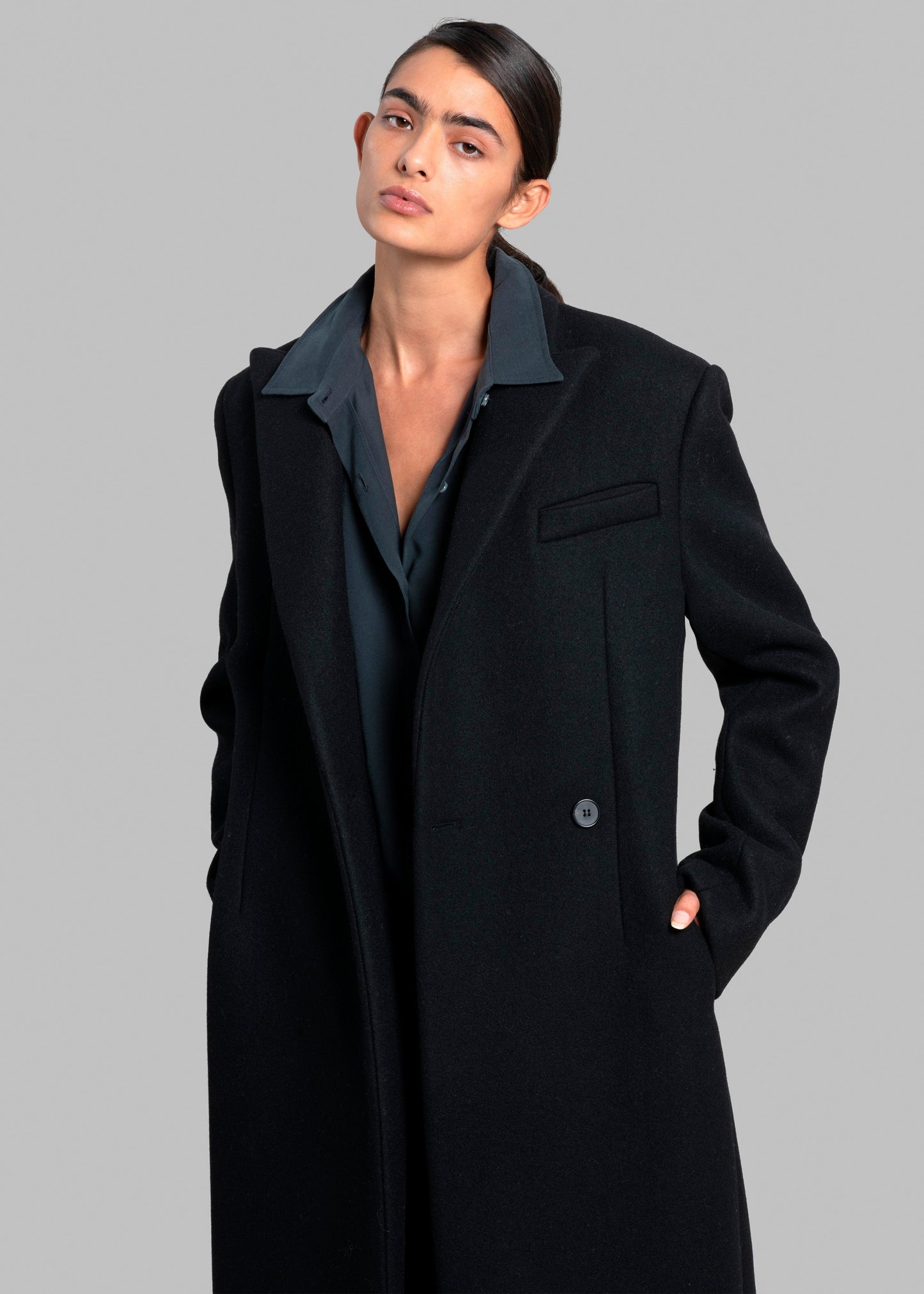 Melva Long Coat - Black