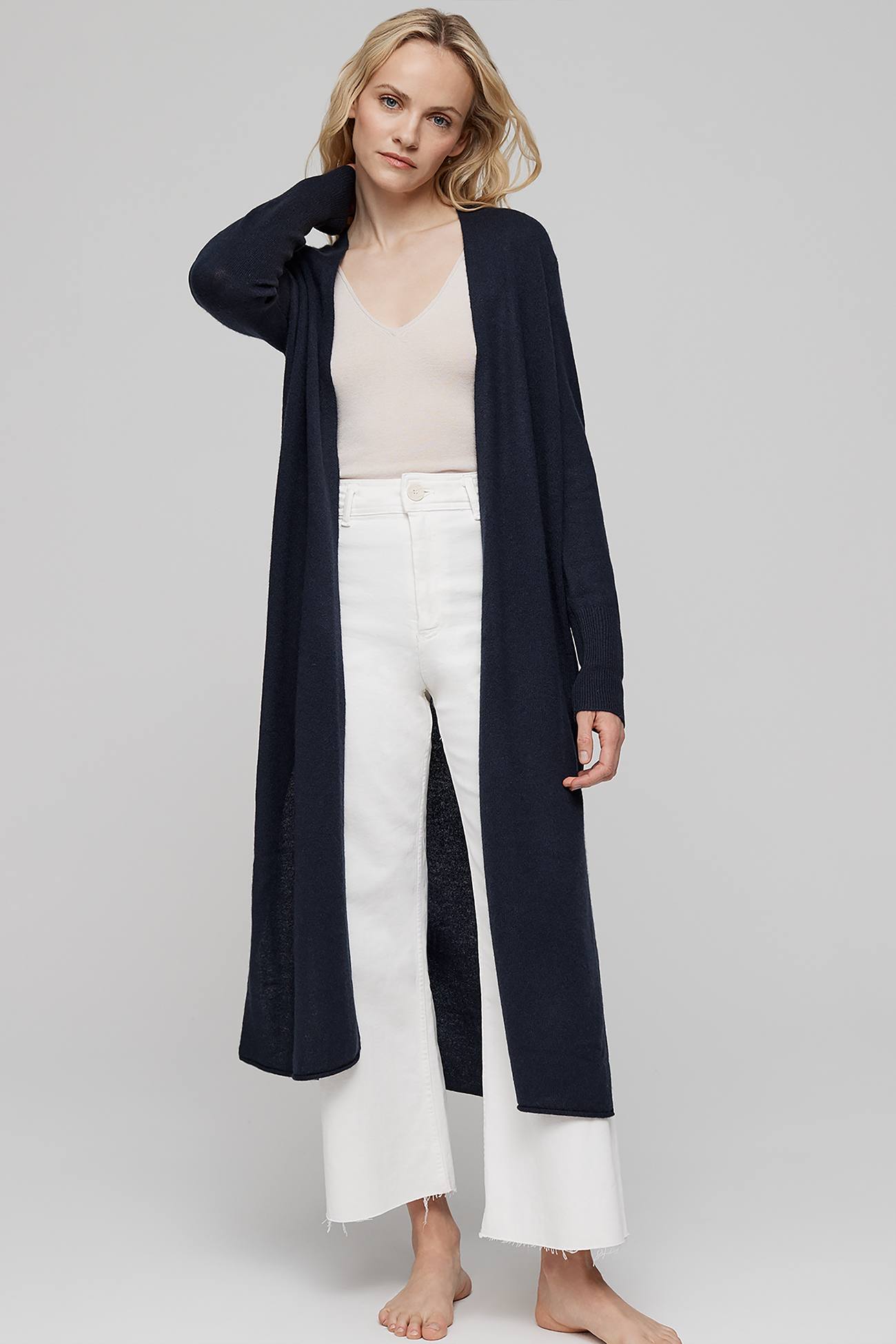 FAYE LONGLINE CASHMERE CARDIGAN