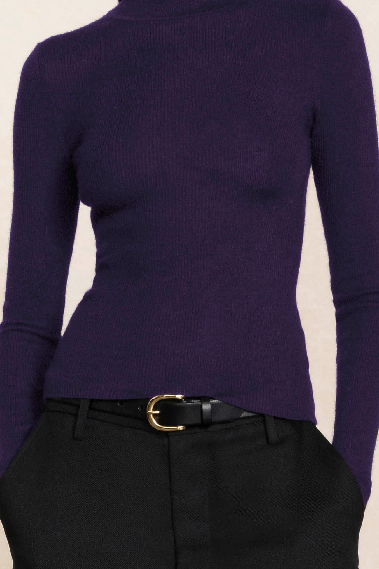 RUMER FITTED CASHMERE TURTLENECK