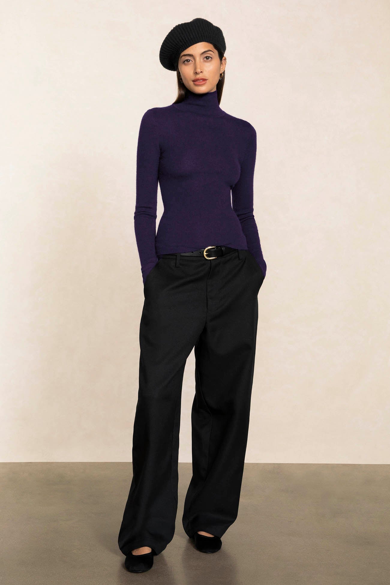 RUMER FITTED CASHMERE TURTLENECK