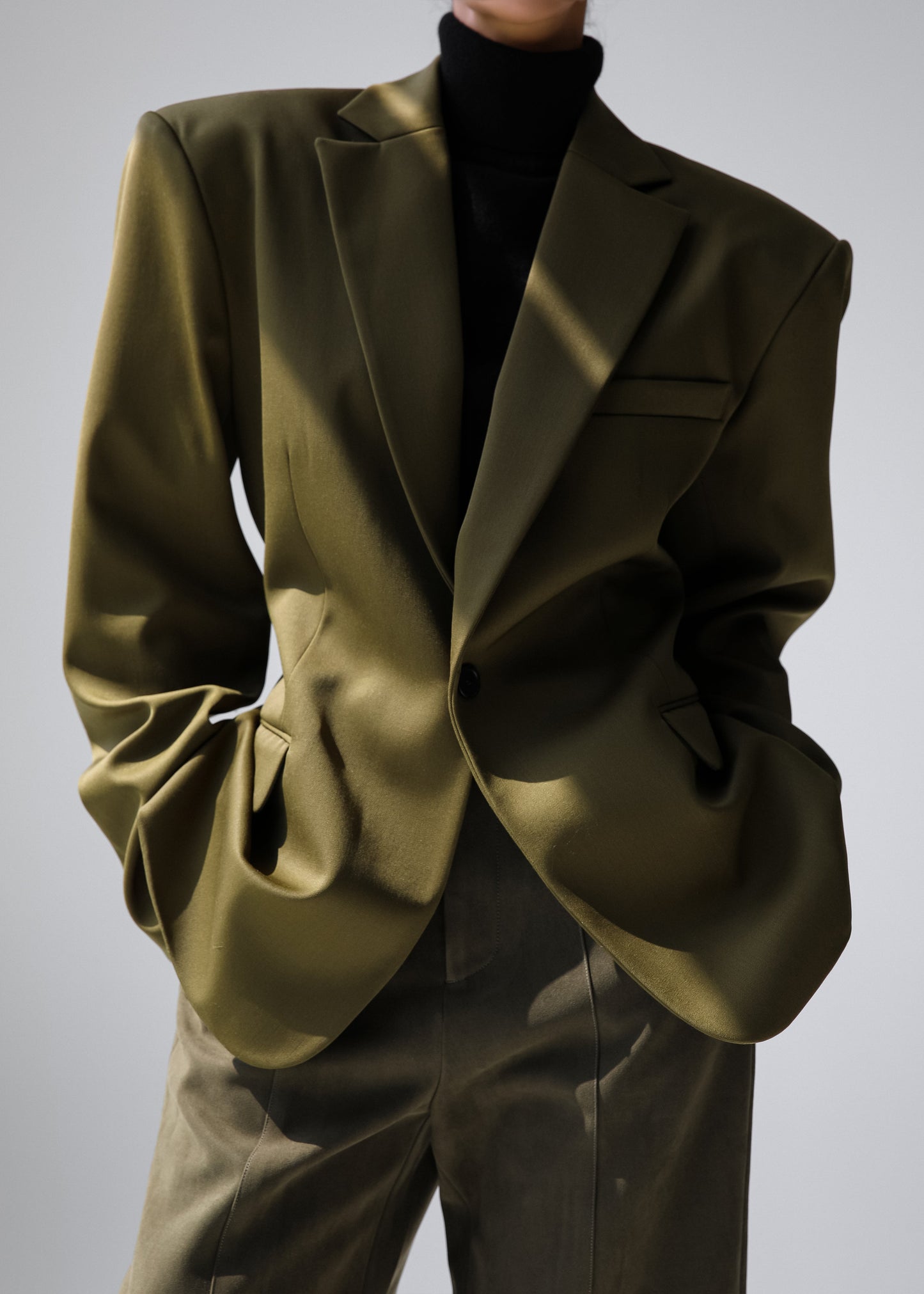 Naima Belted Blazer - Khaki