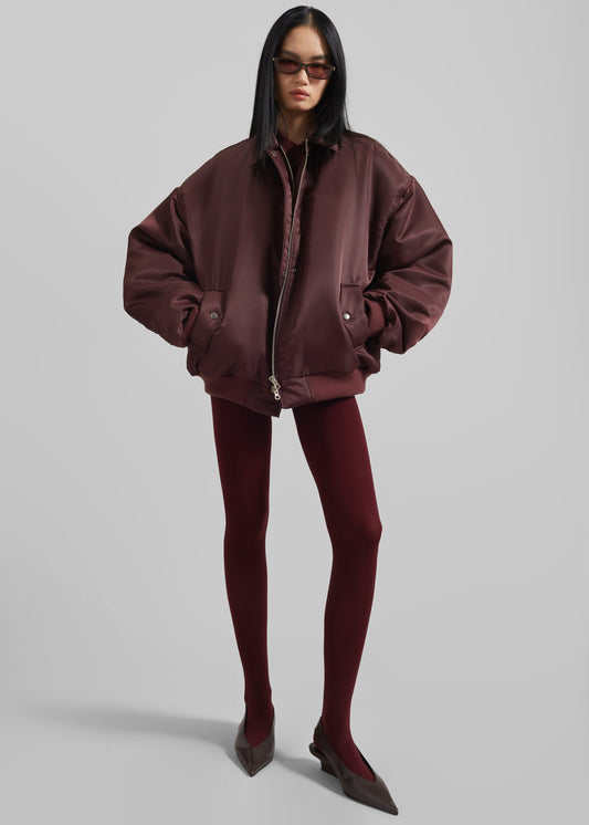 Nalden Padded Bomber Jacket - Burgundy