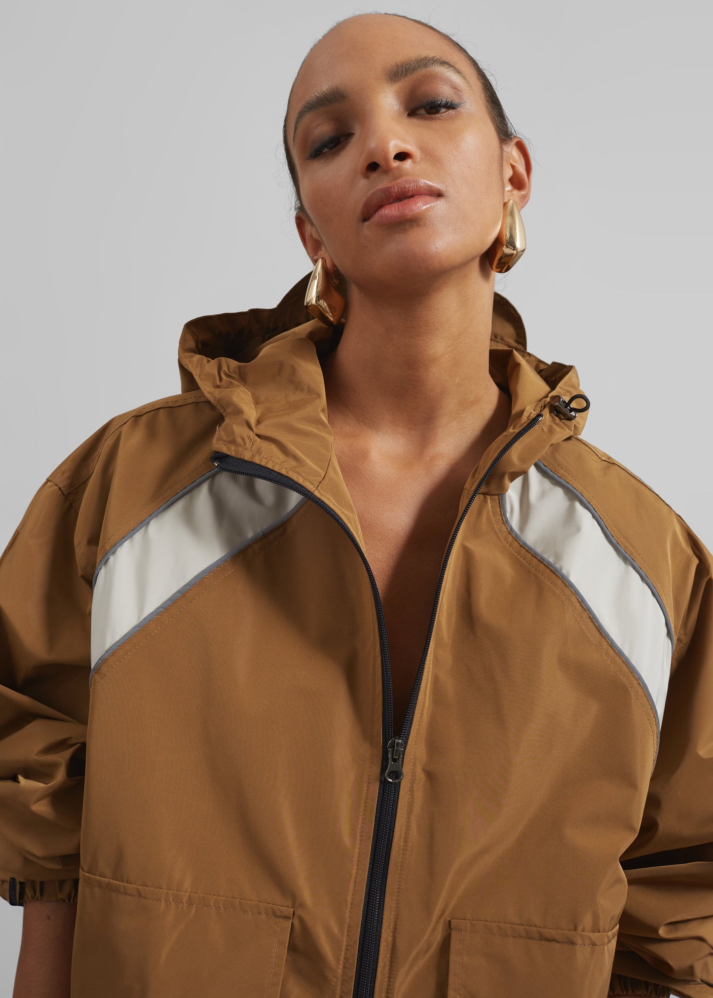 Navan Windbreaker Cargo Jacket - Brown