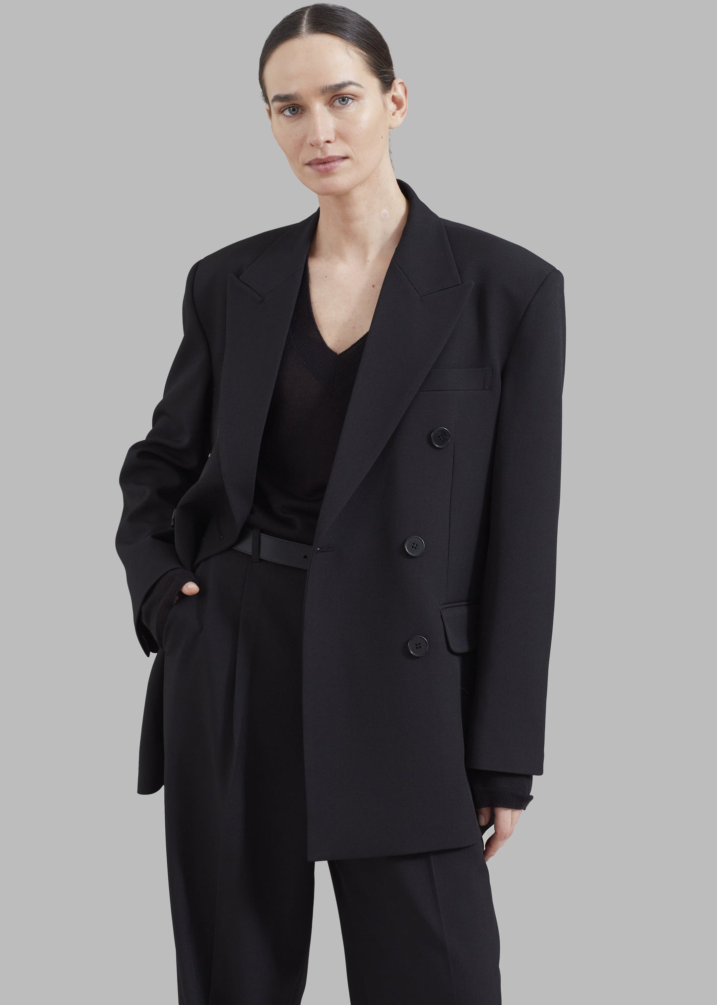 Nessi Double Breasted Blazer - Black