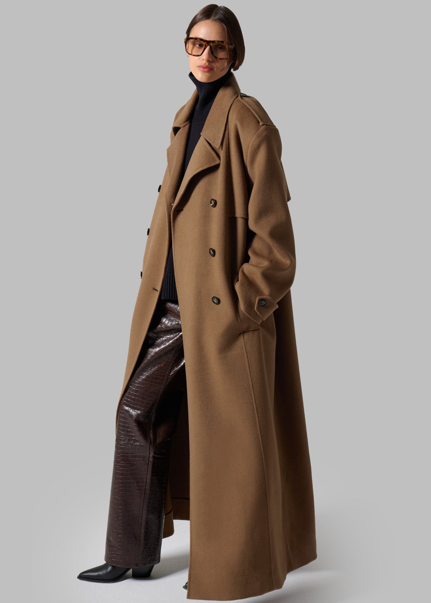 Nikola Padded Trench Coat - Camel