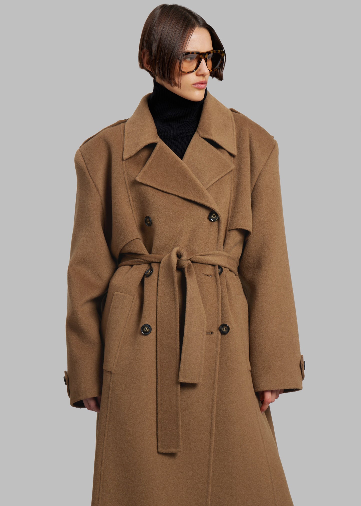 Nikola Padded Trench Coat - Camel