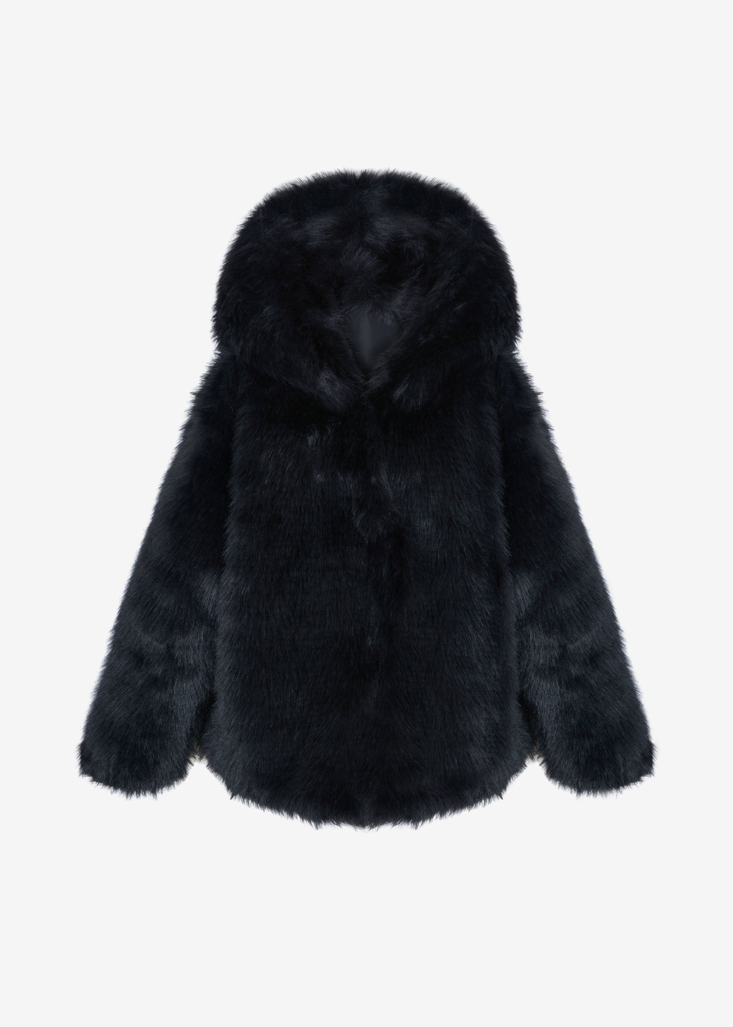 Nivala Faux Fur Hooded Jacket - Black