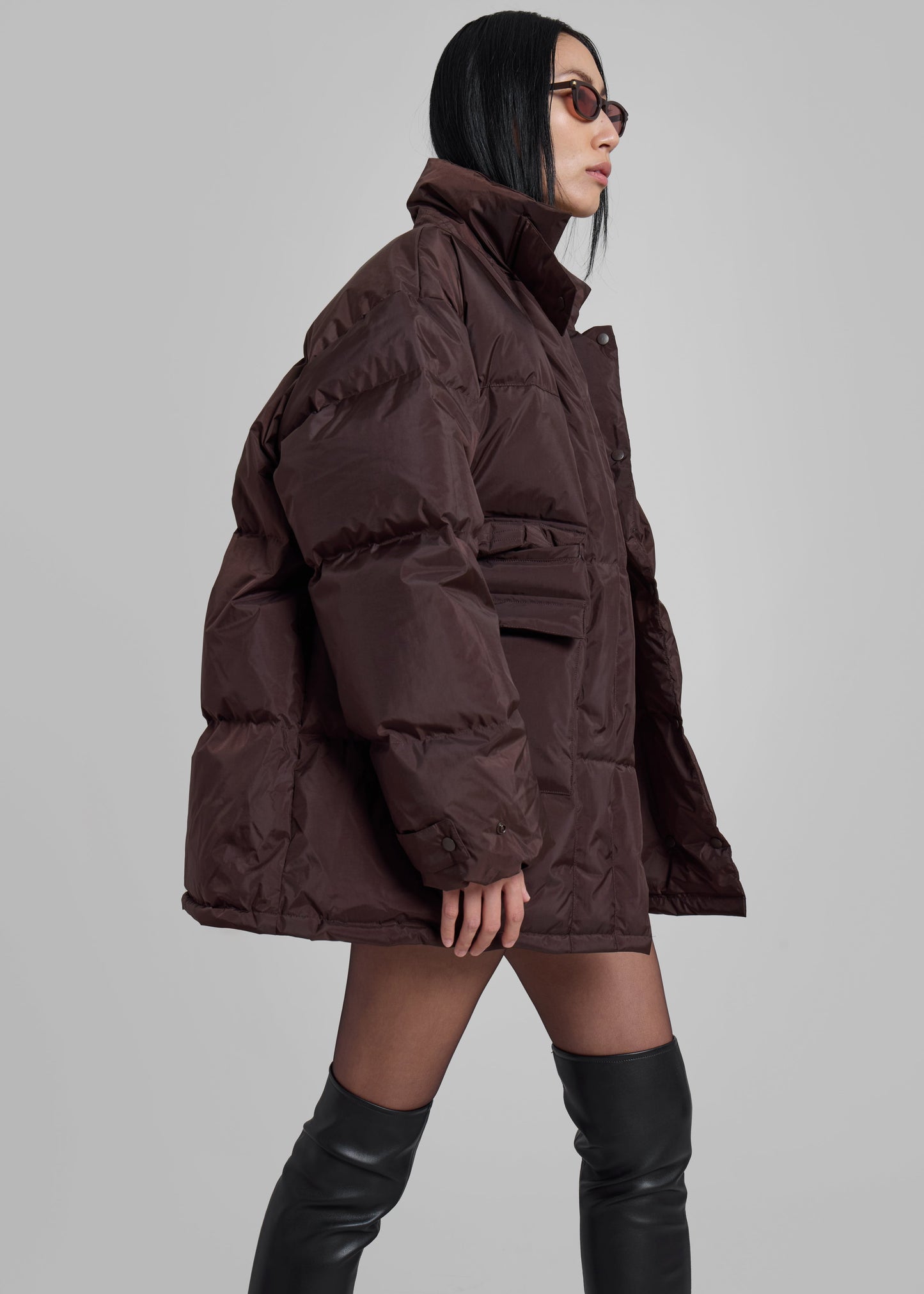 Nixa Puffer Jacket - Brown