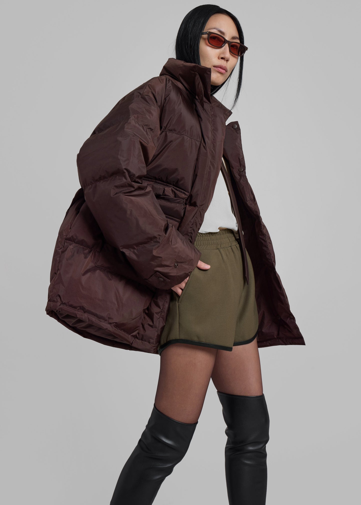 Nixa Puffer Jacket - Brown