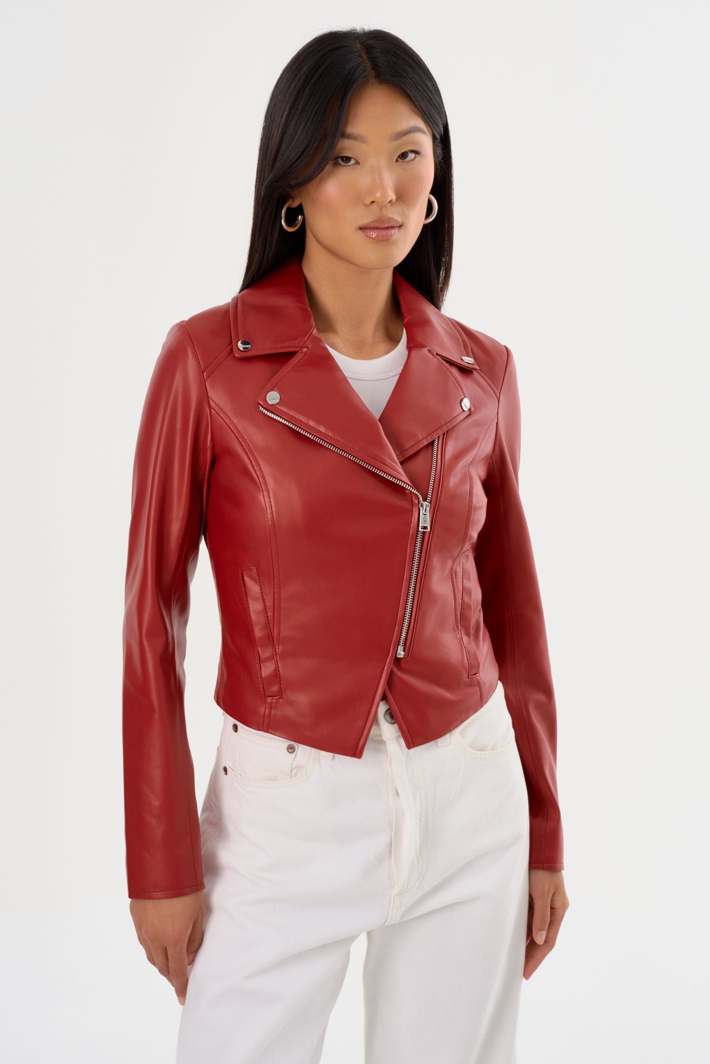 PASCALE | Fitted Faux Leather Jacket