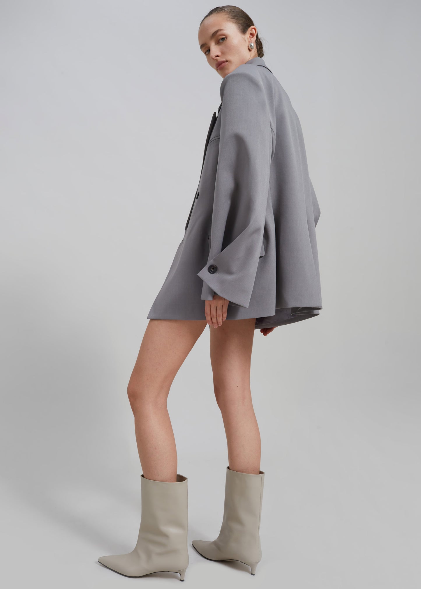 Pia Boxy Blazer - Grey