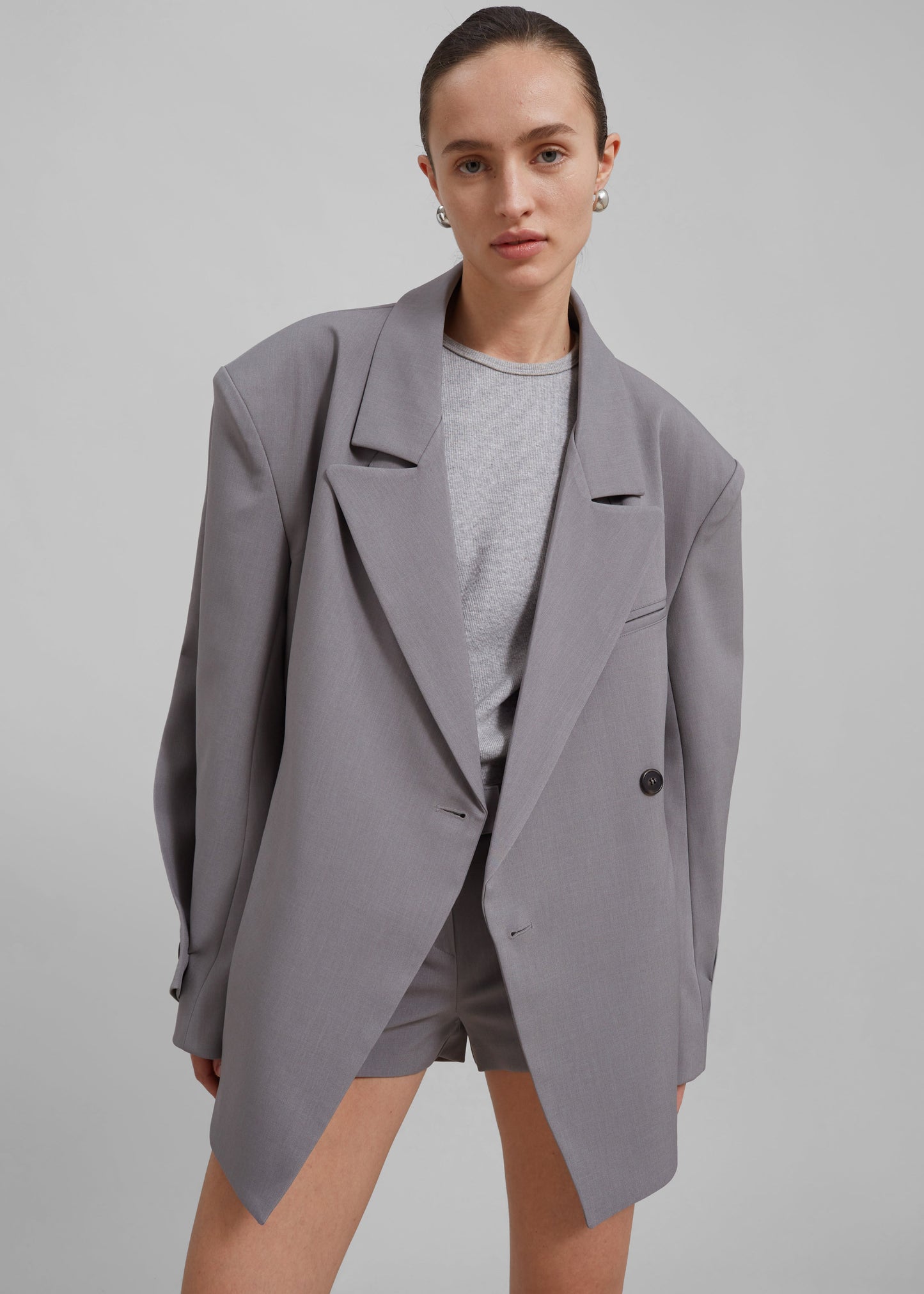 Pia Boxy Blazer - Grey