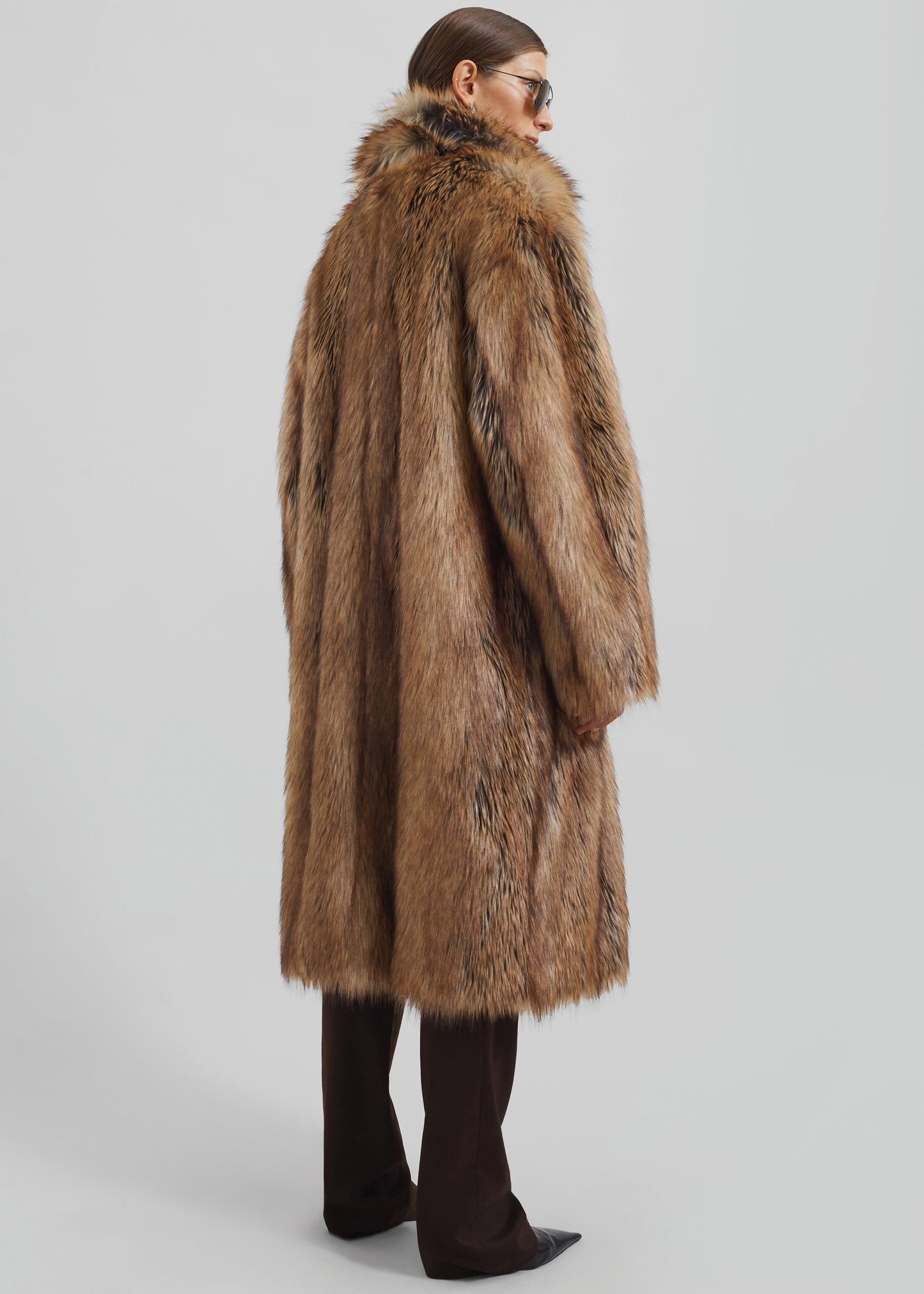 Rella Faux Fur Coat - Camel