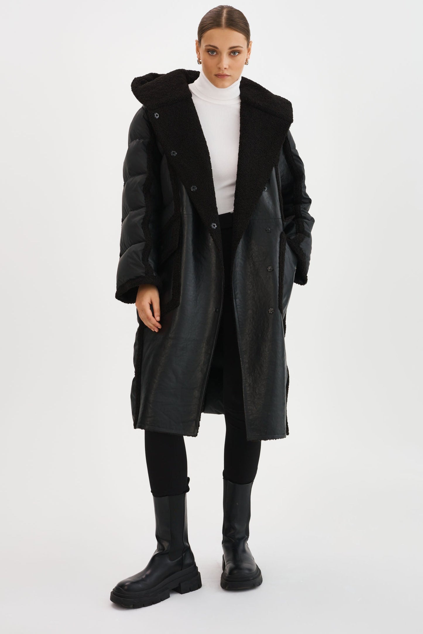 REXANA | Mixed Media Puffer Coat