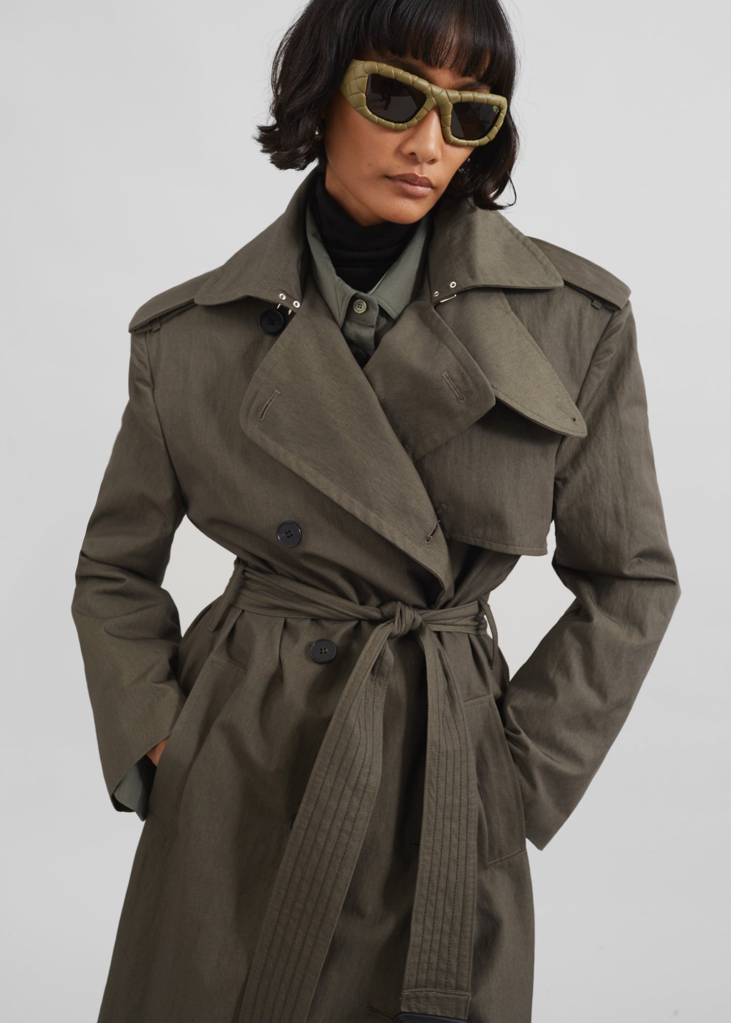 Rolen Trench Coat - Dark Olive