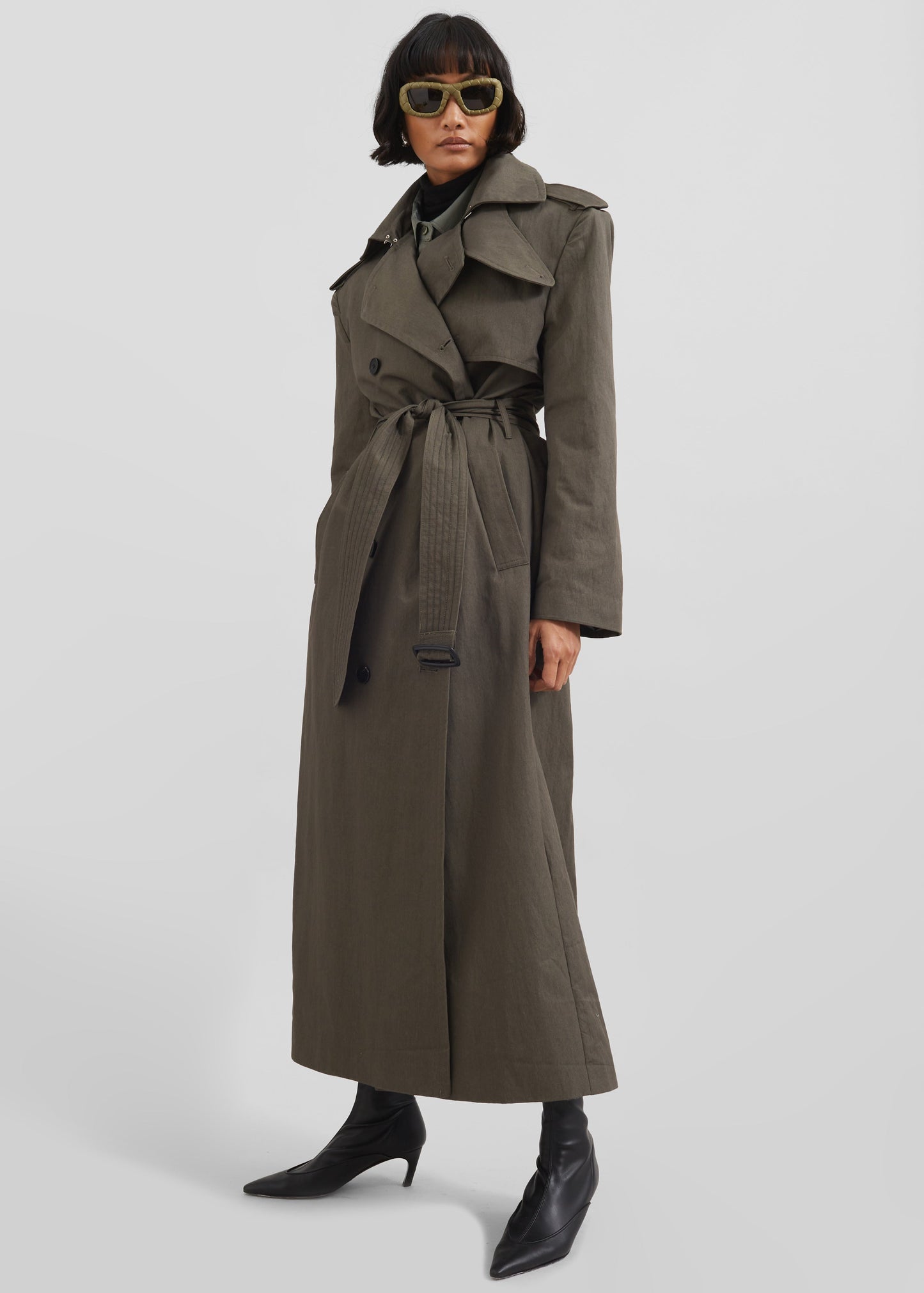 Rolen Trench Coat - Dark Olive