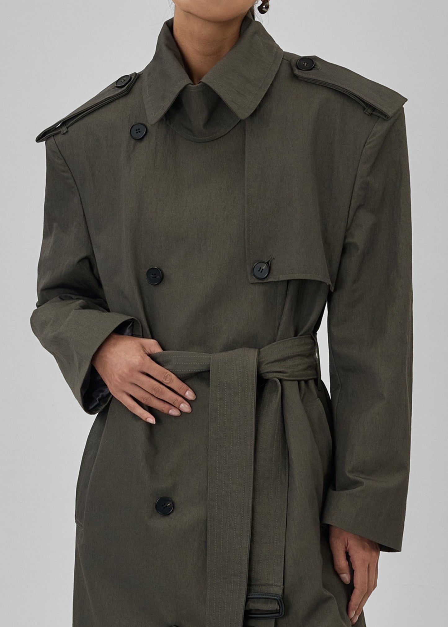 Rolen Trench Coat - Dark Olive