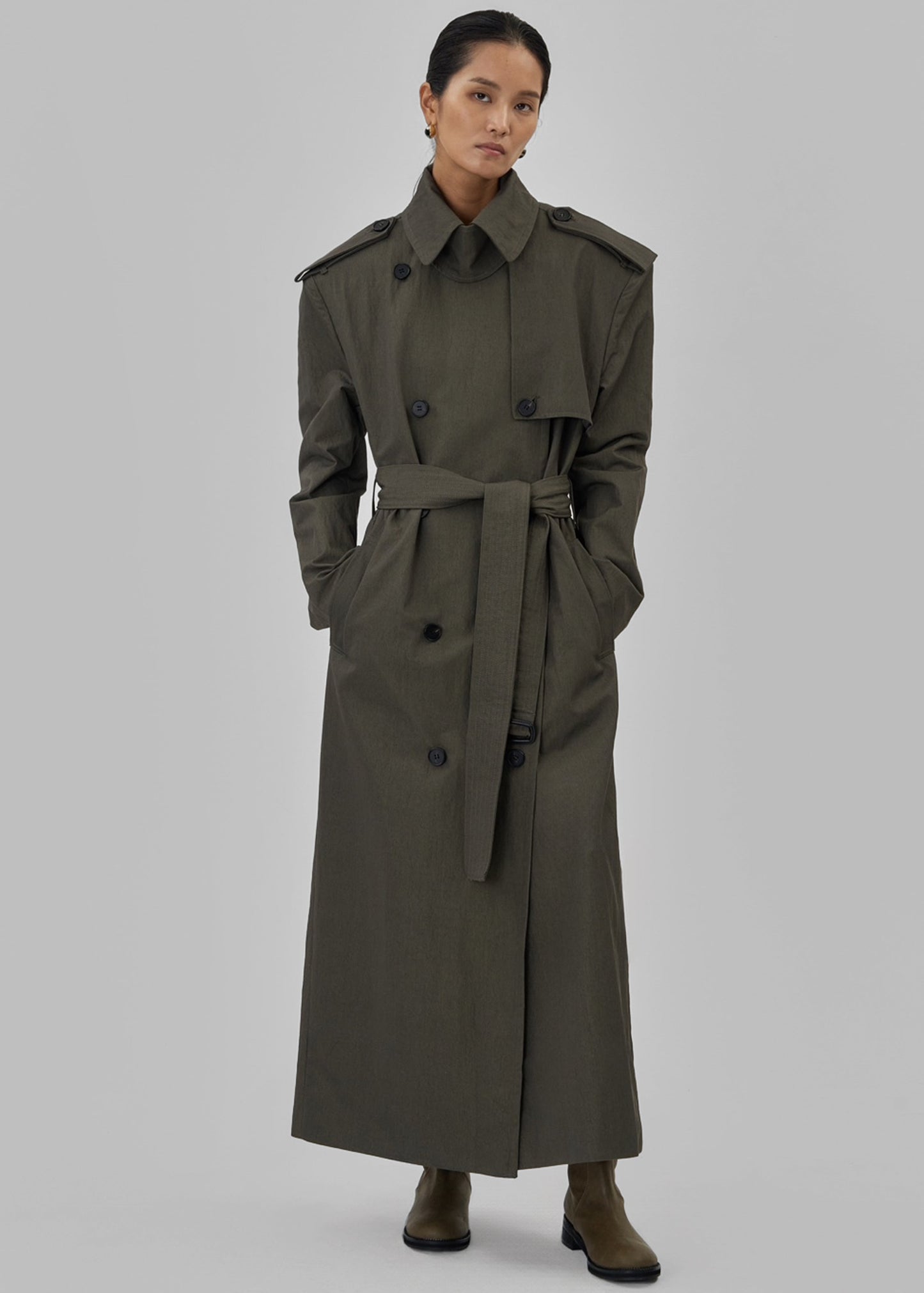 Rolen Trench Coat - Dark Olive