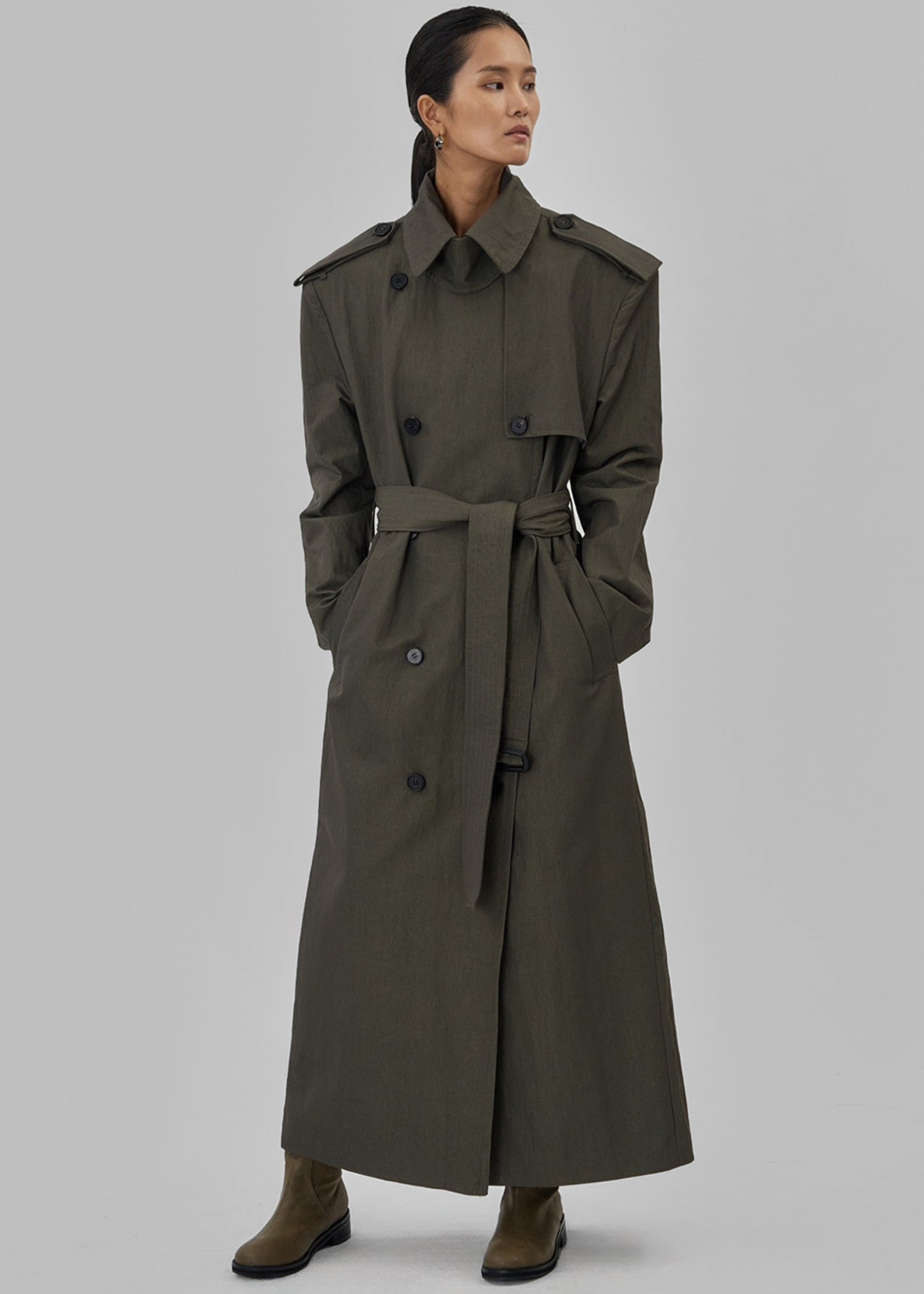 Rolen Trench Coat - Dark Olive