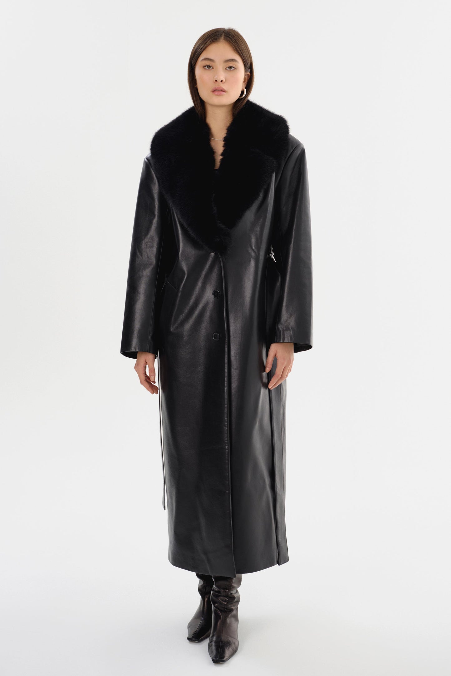 SARITA | Recycled Leather Maxi Coat