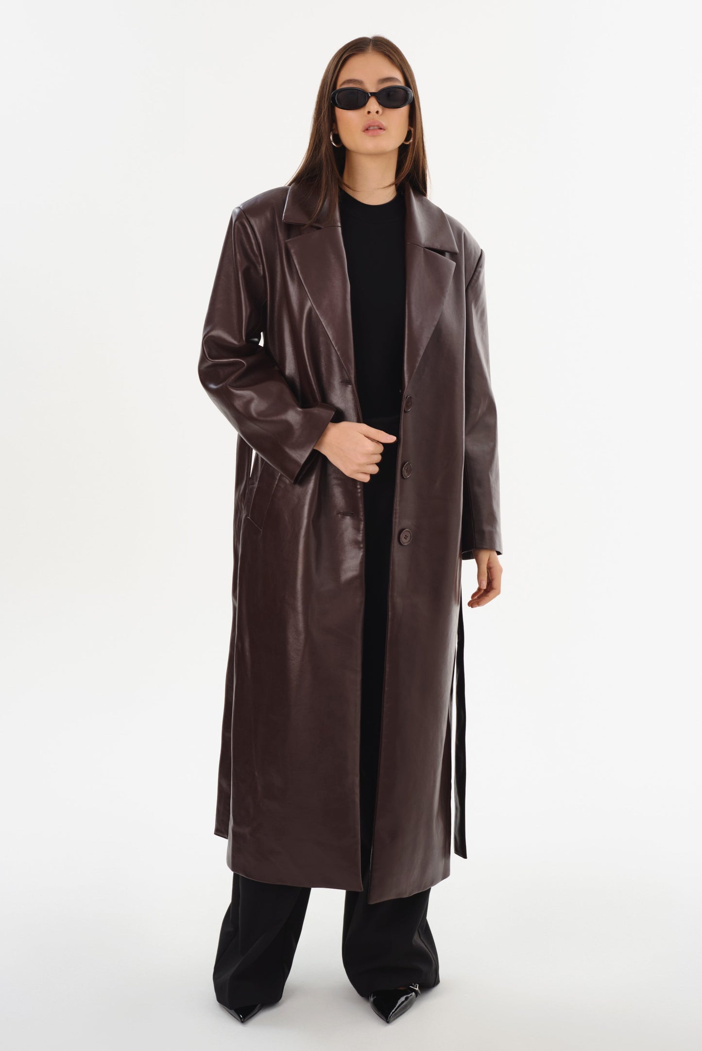 SARITA | Recycled Leather Maxi Coat