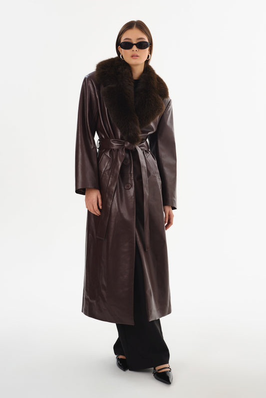 SARITA | Recycled Leather Maxi Coat