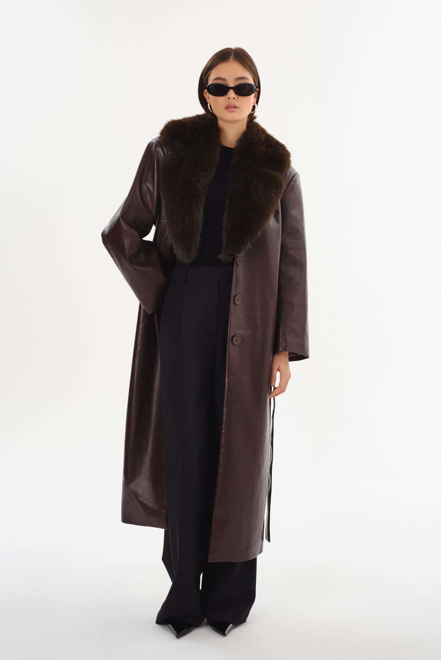 SARITA | Recycled Leather Maxi Coat