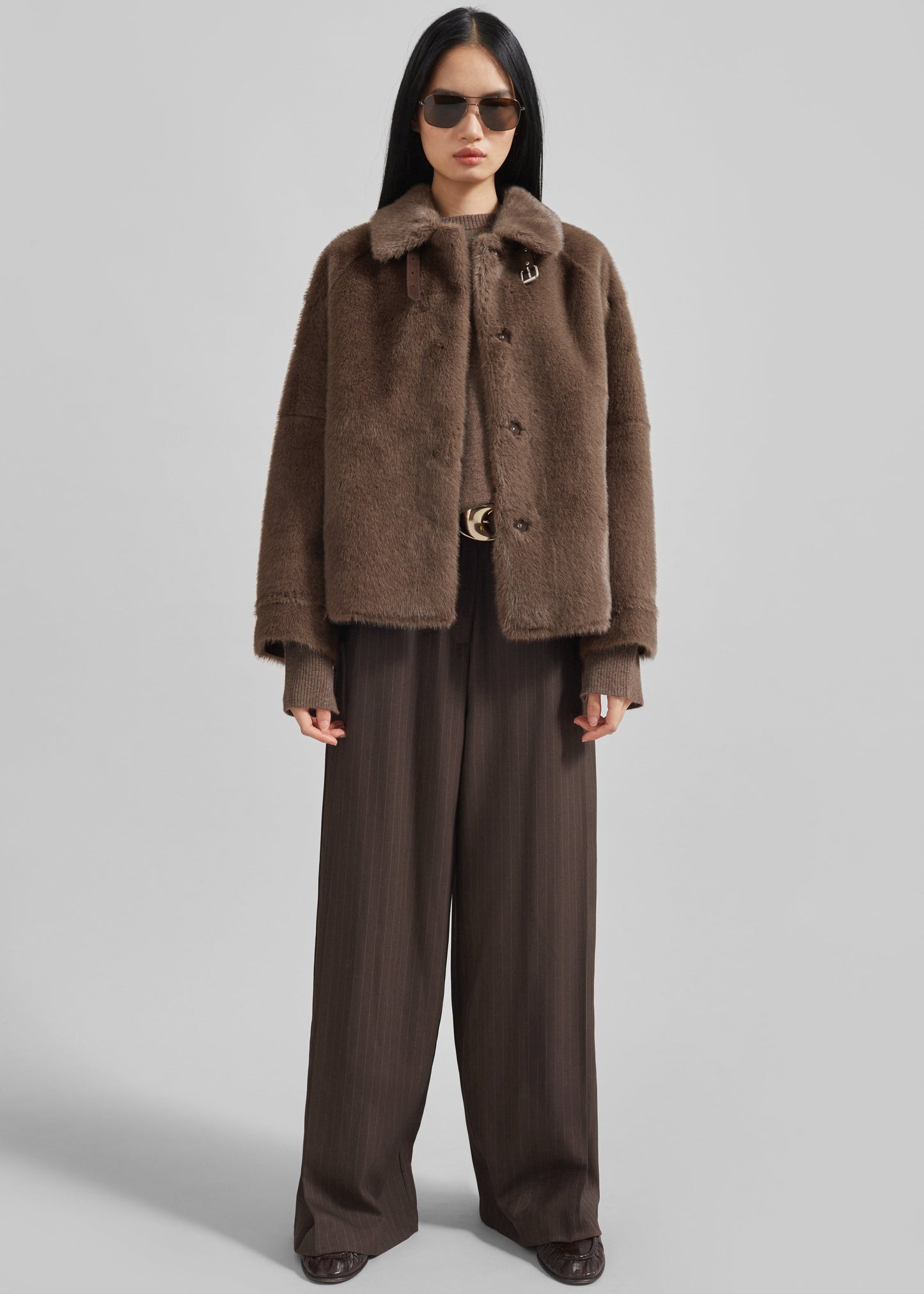 Senja Faux Fur Jacket - Brown