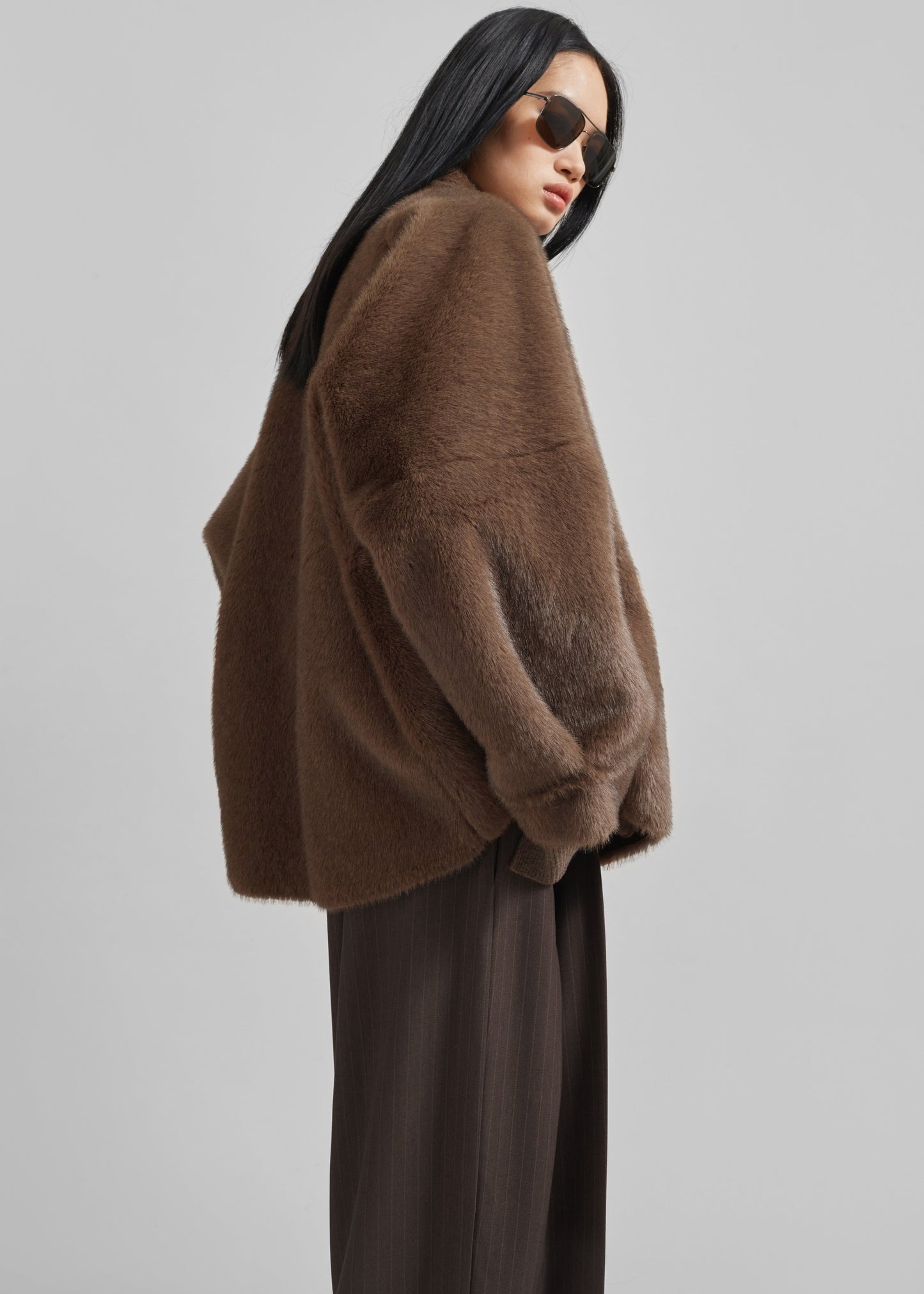 Senja Faux Fur Jacket - Brown