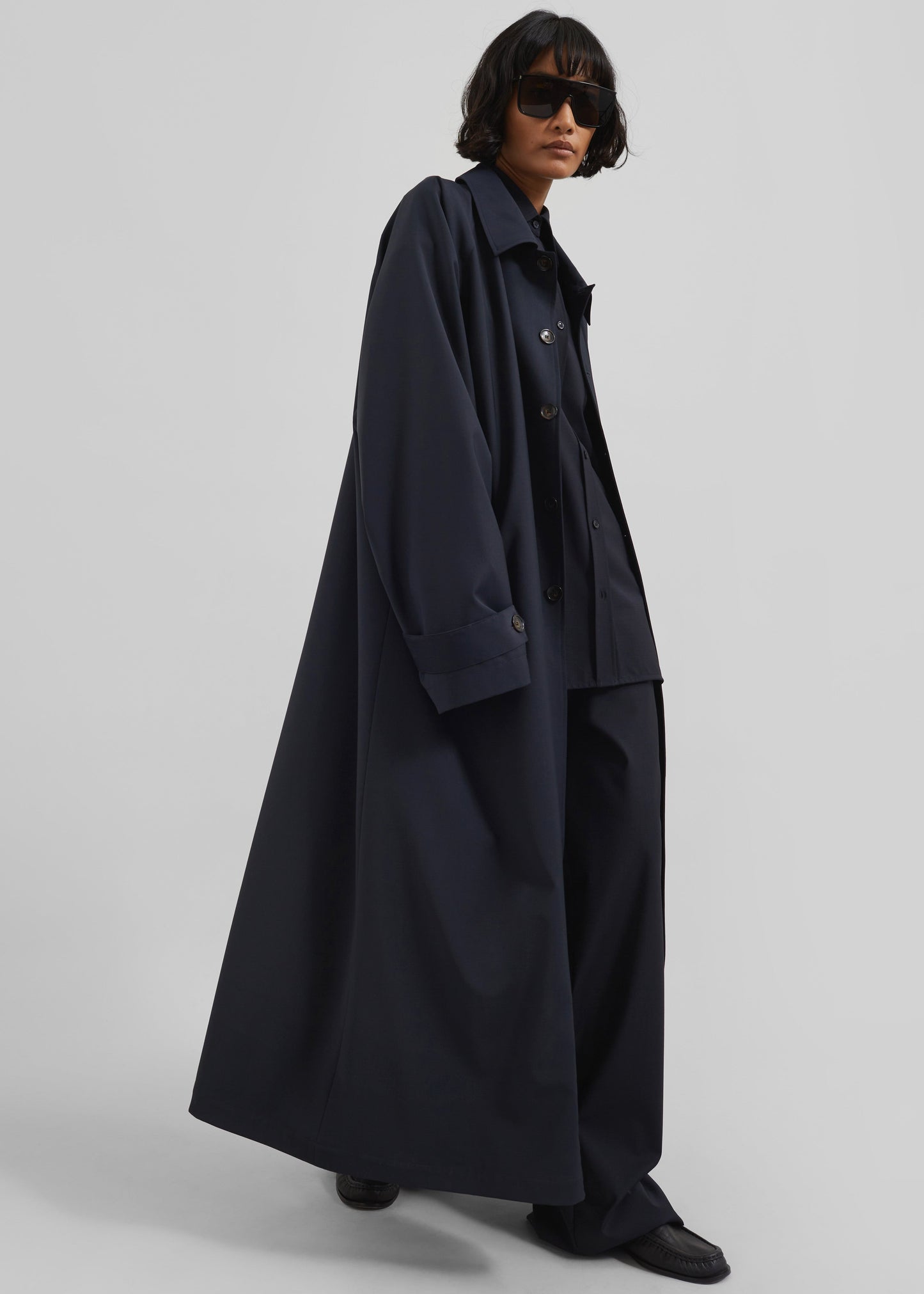 Shay Trench Coat - Dark Navy