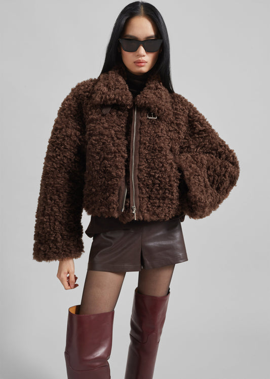 Skov Faux Shearling Jacket - Brown