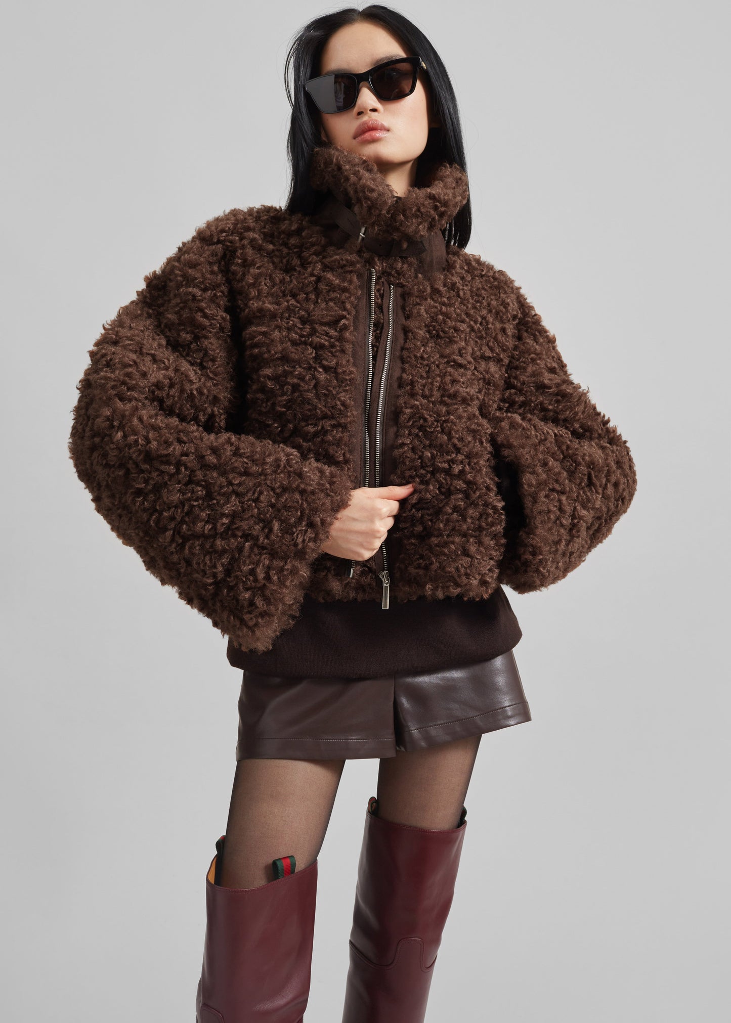 Skov Faux Shearling Jacket - Brown