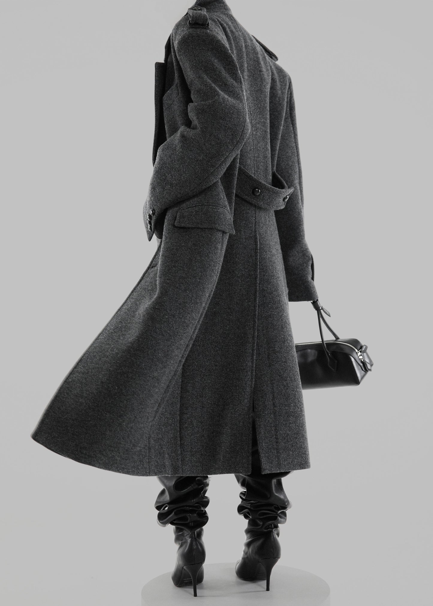 Somerset Herringbone Coat - Grey