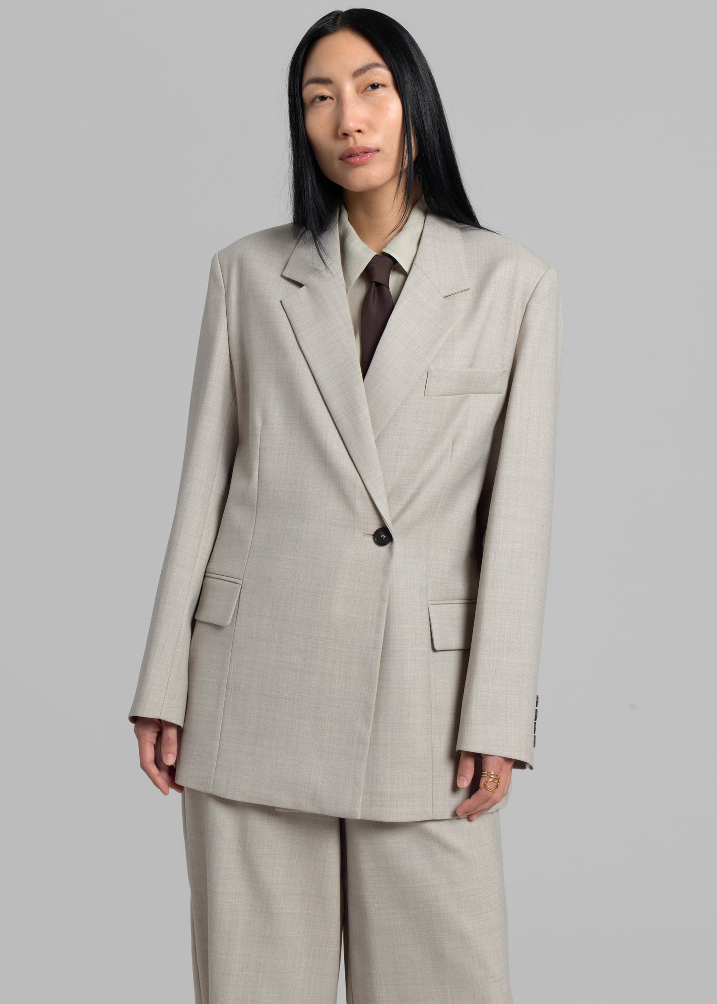 Tessa Wool Blazer - Beige