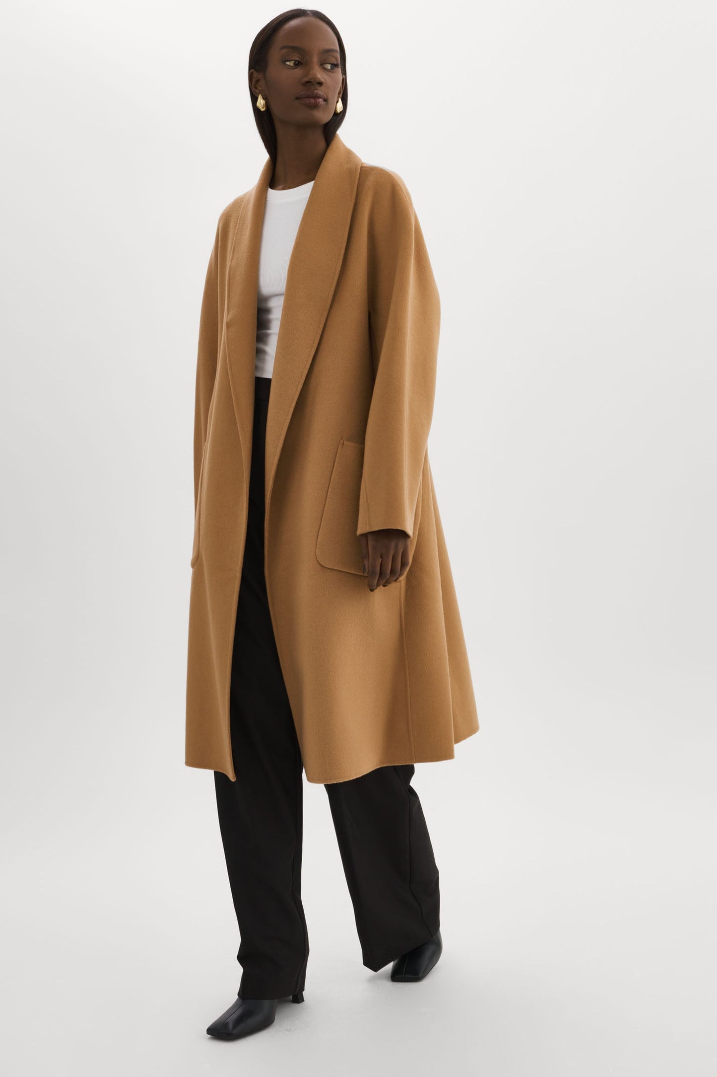 THARA | Shawl Collar Wool Coat