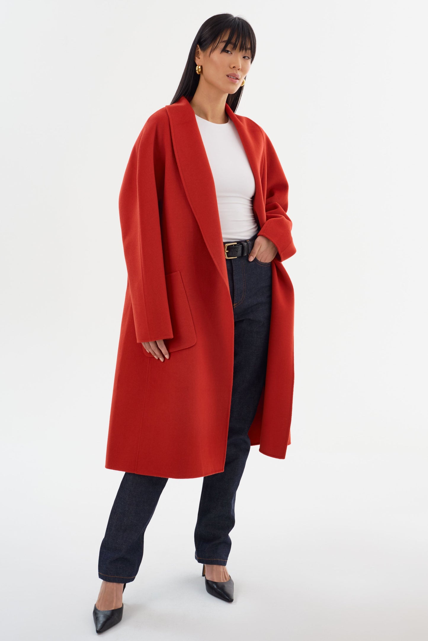 THARA | Shawl Collar Wool Coat