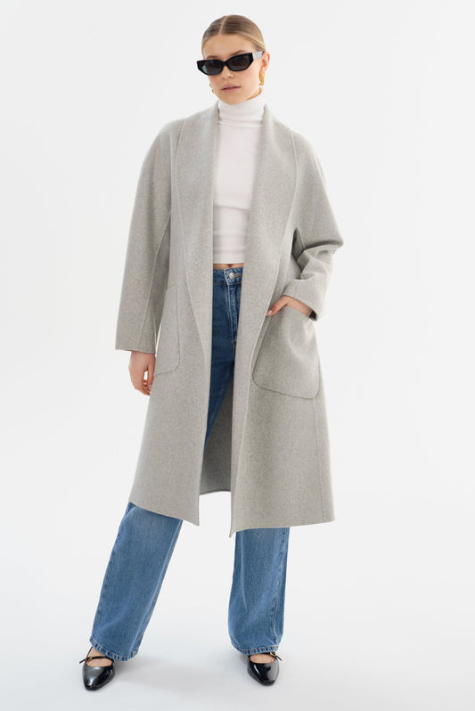 THARA | Shawl Collar Wool Coat