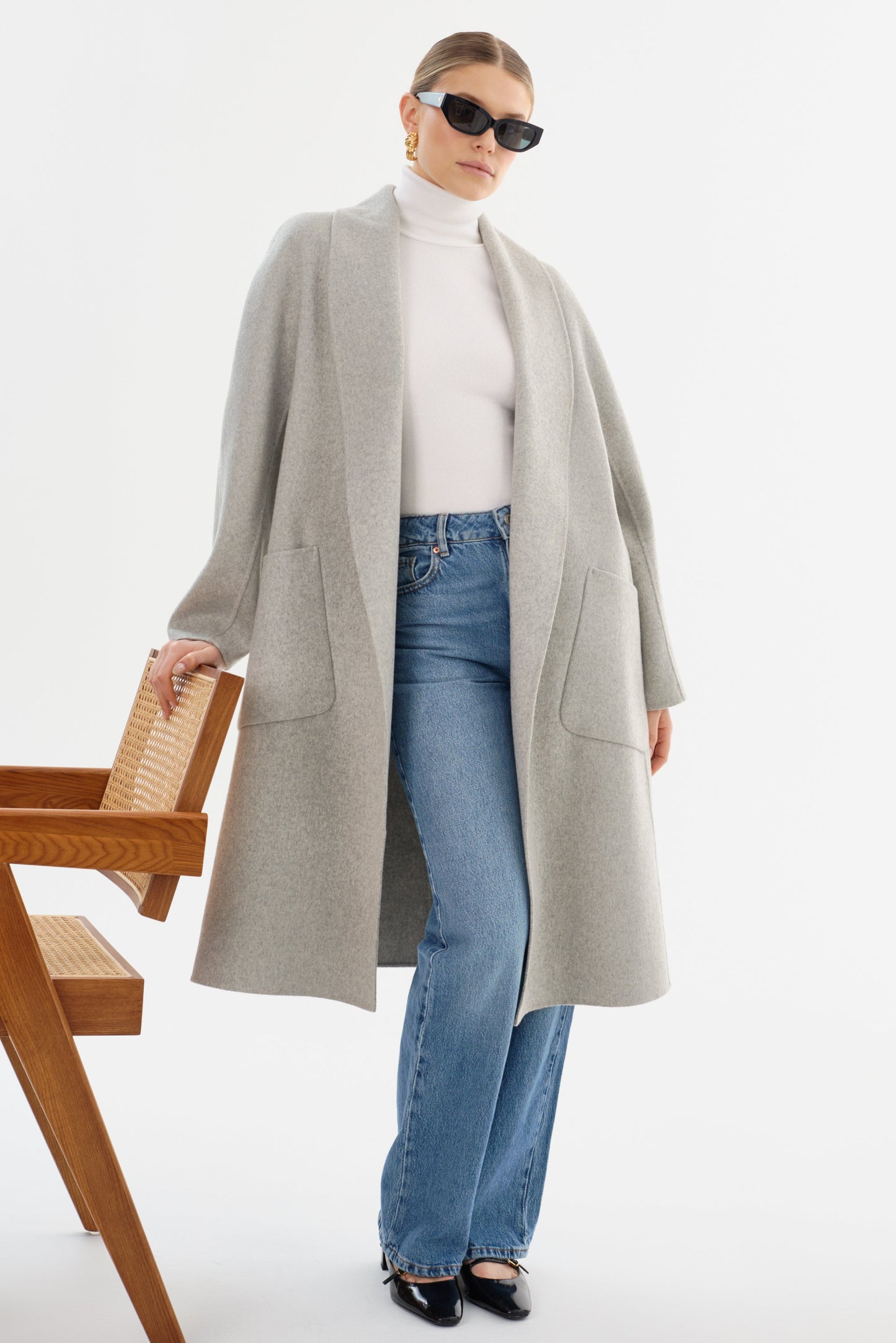 THARA | Shawl Collar Wool Coat