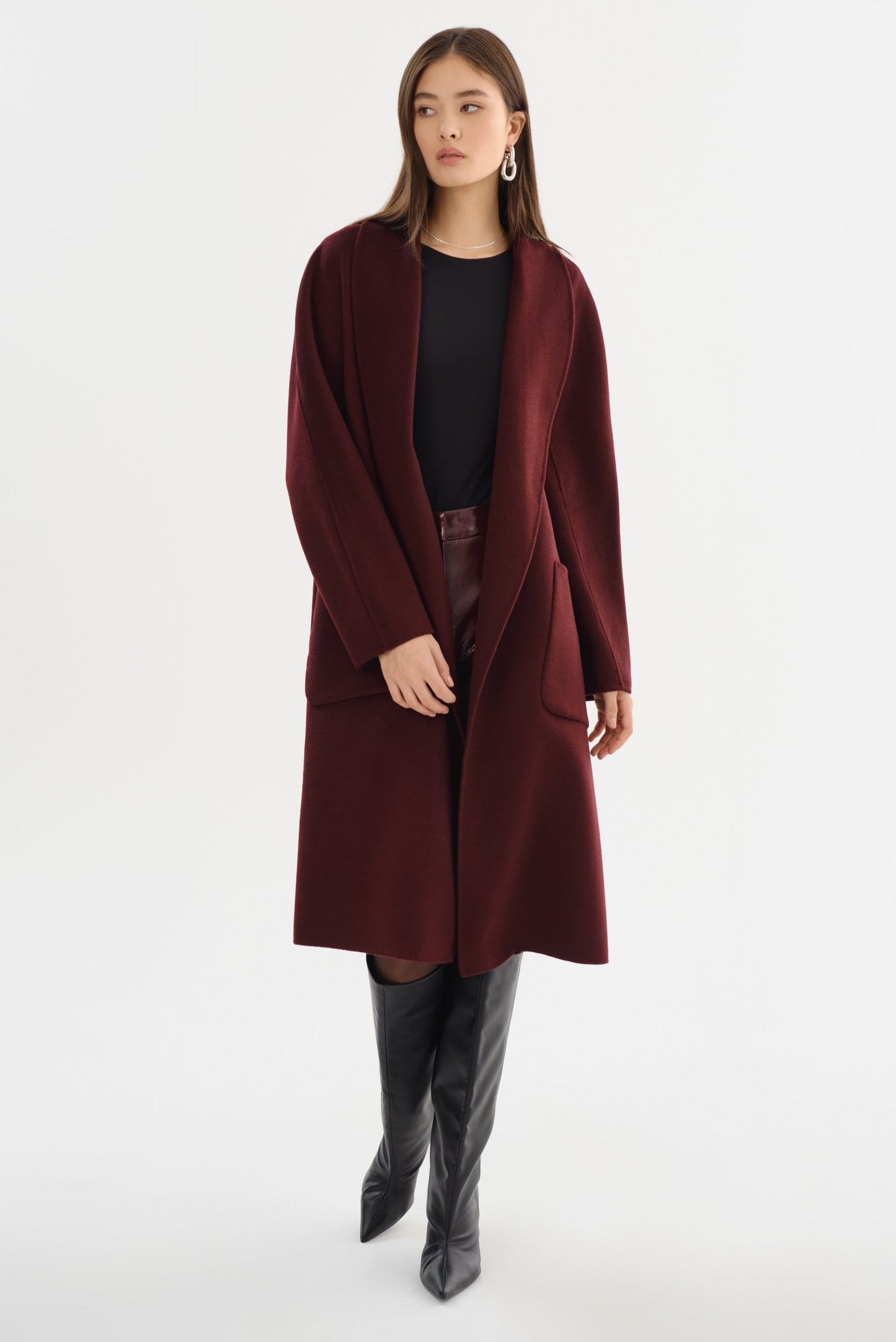 THARA | Shawl Collar Wool Coat