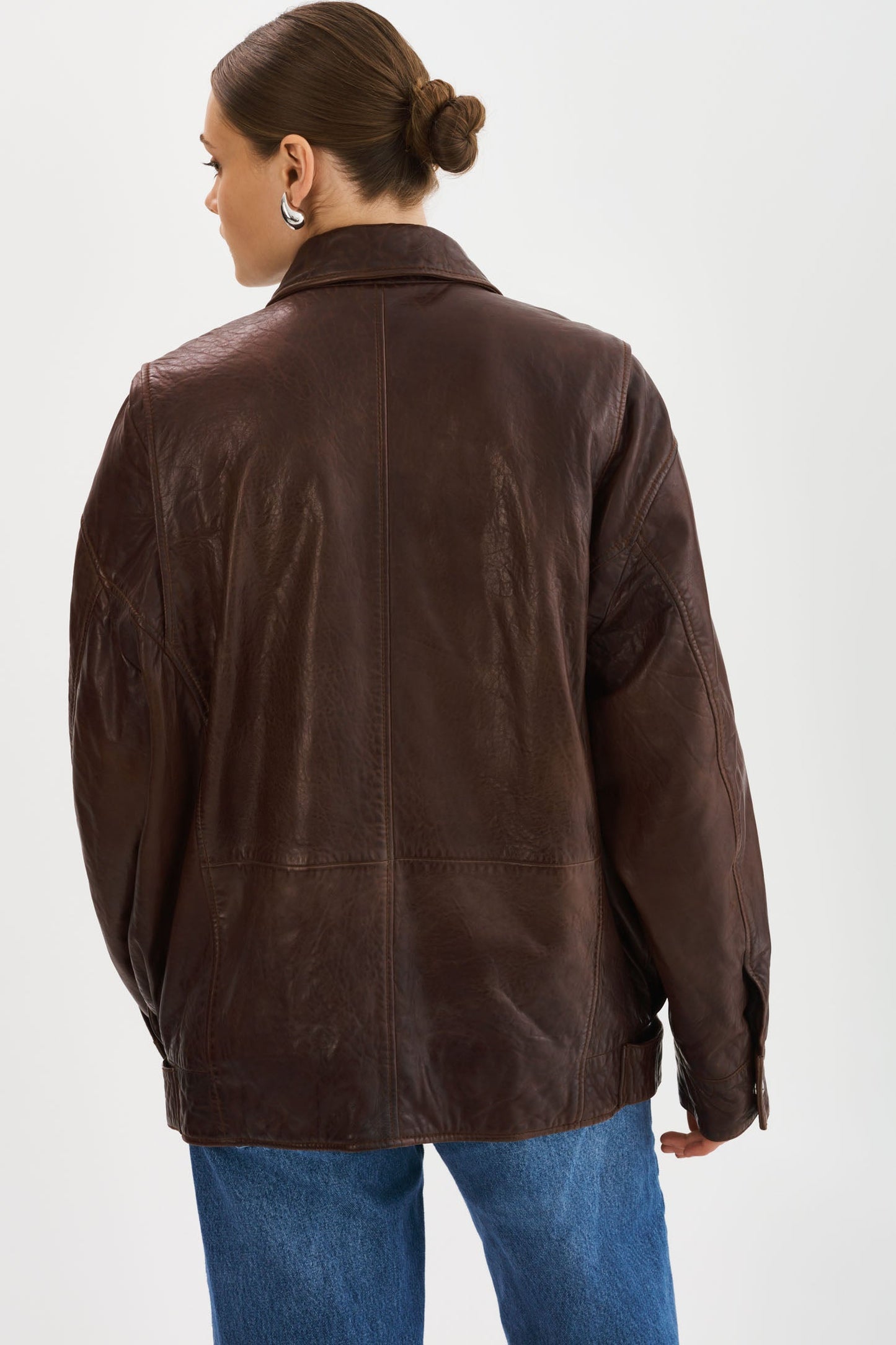 THEIA | Leather Bomber Jacket