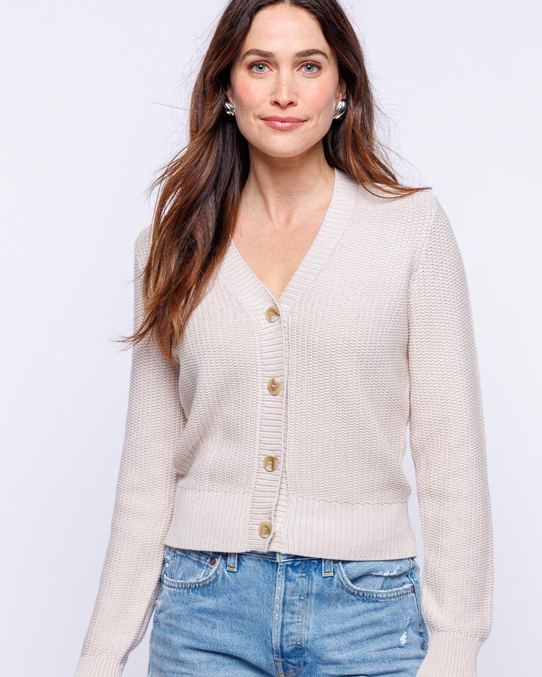 Textured Cropped Cardigan