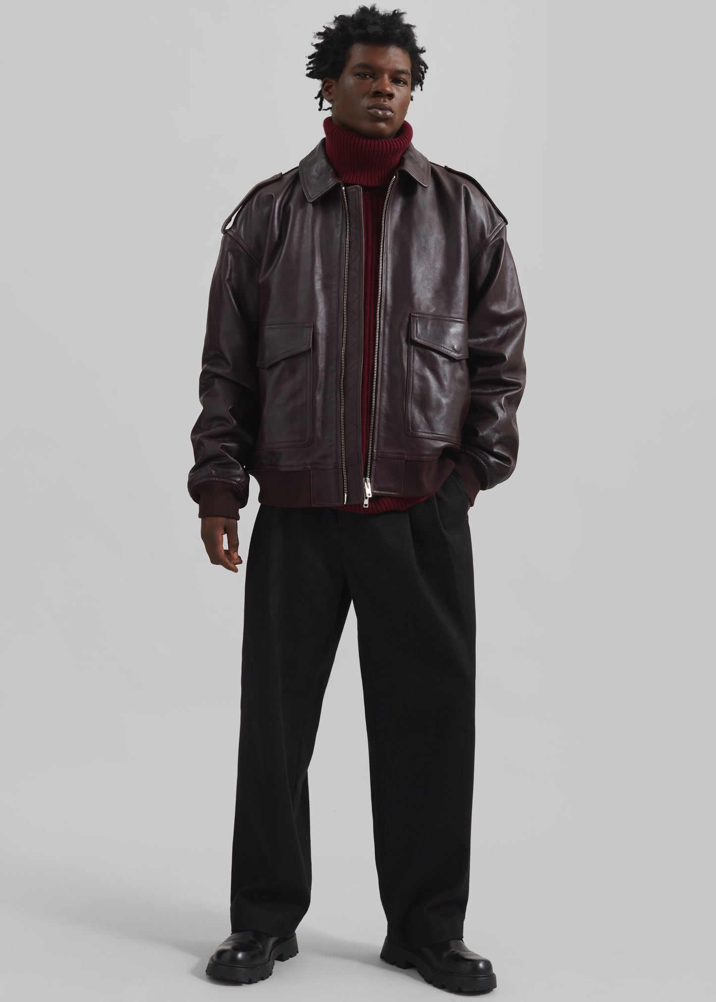 Viper Leather Jacket - Dark Plum