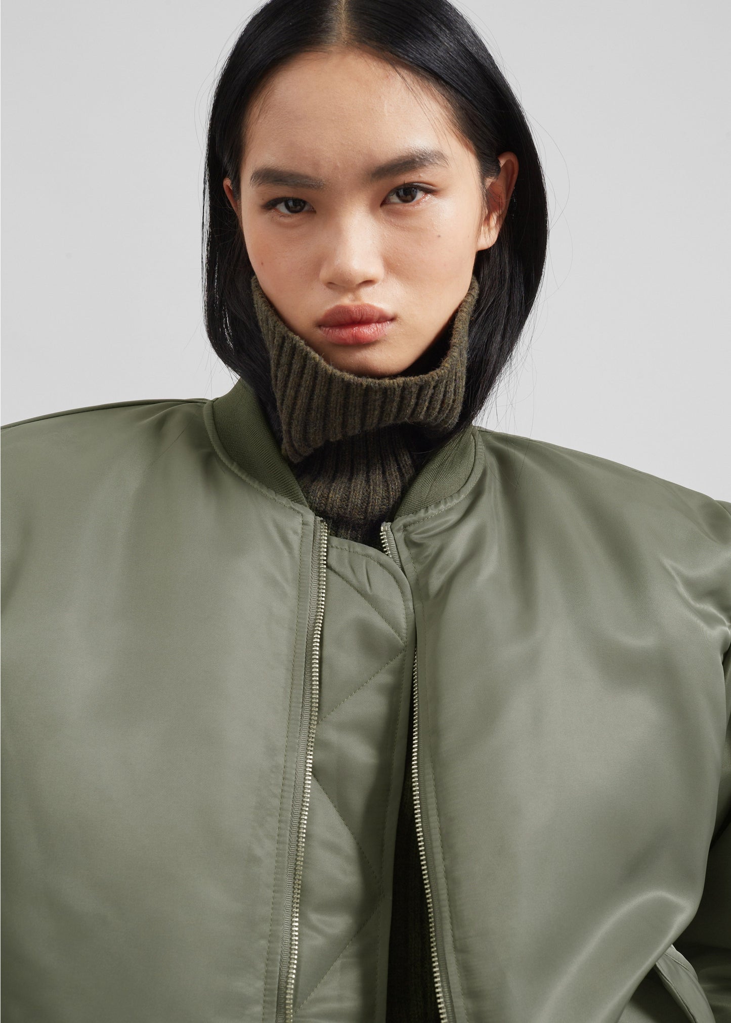 Volme Padded Bomber Jacket - Khaki