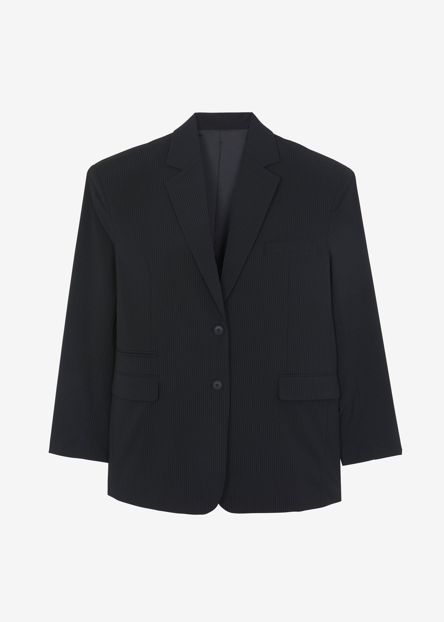 Wilma Blazer - Black Pinstripe