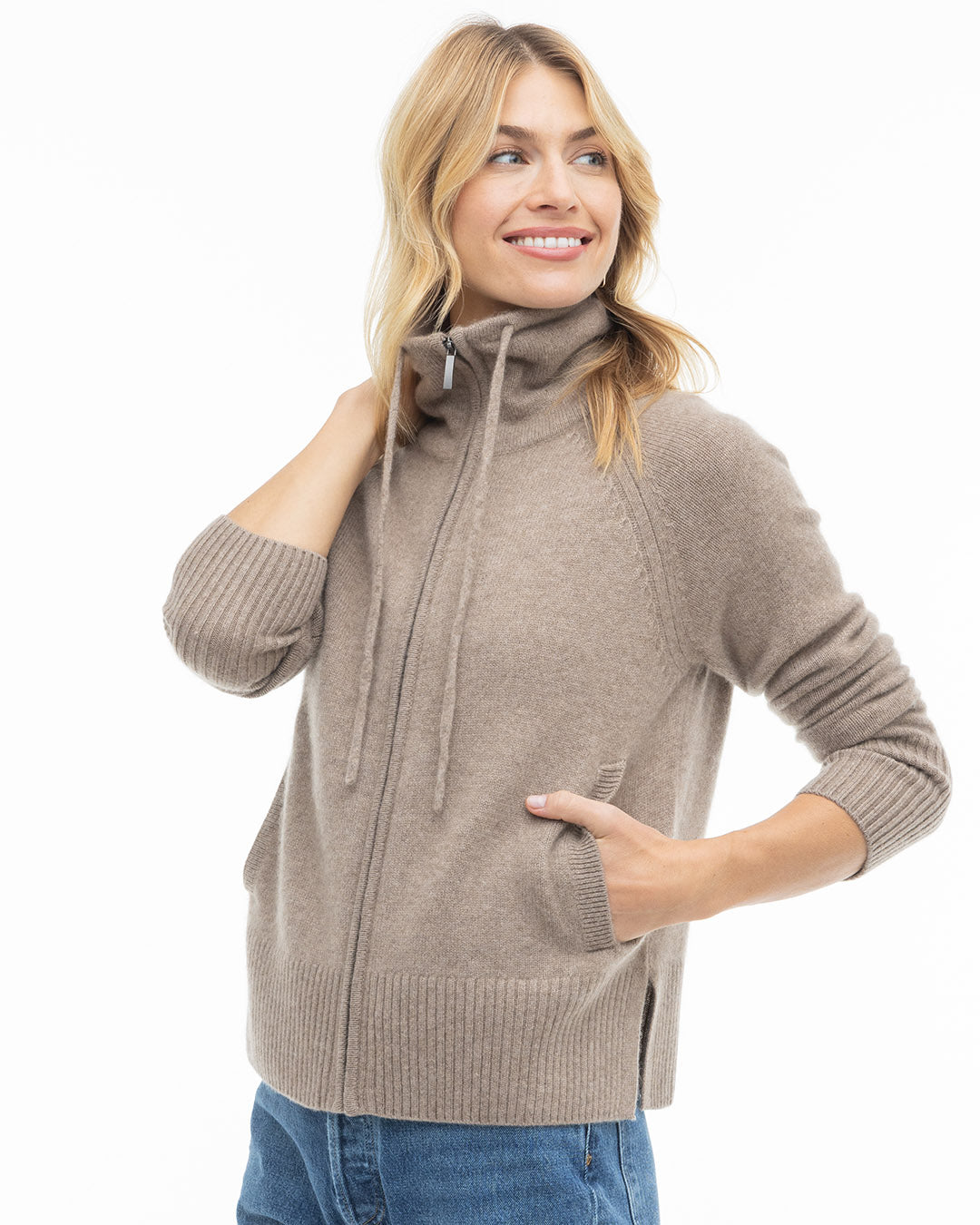 Cashmere Drawstring Cardigan