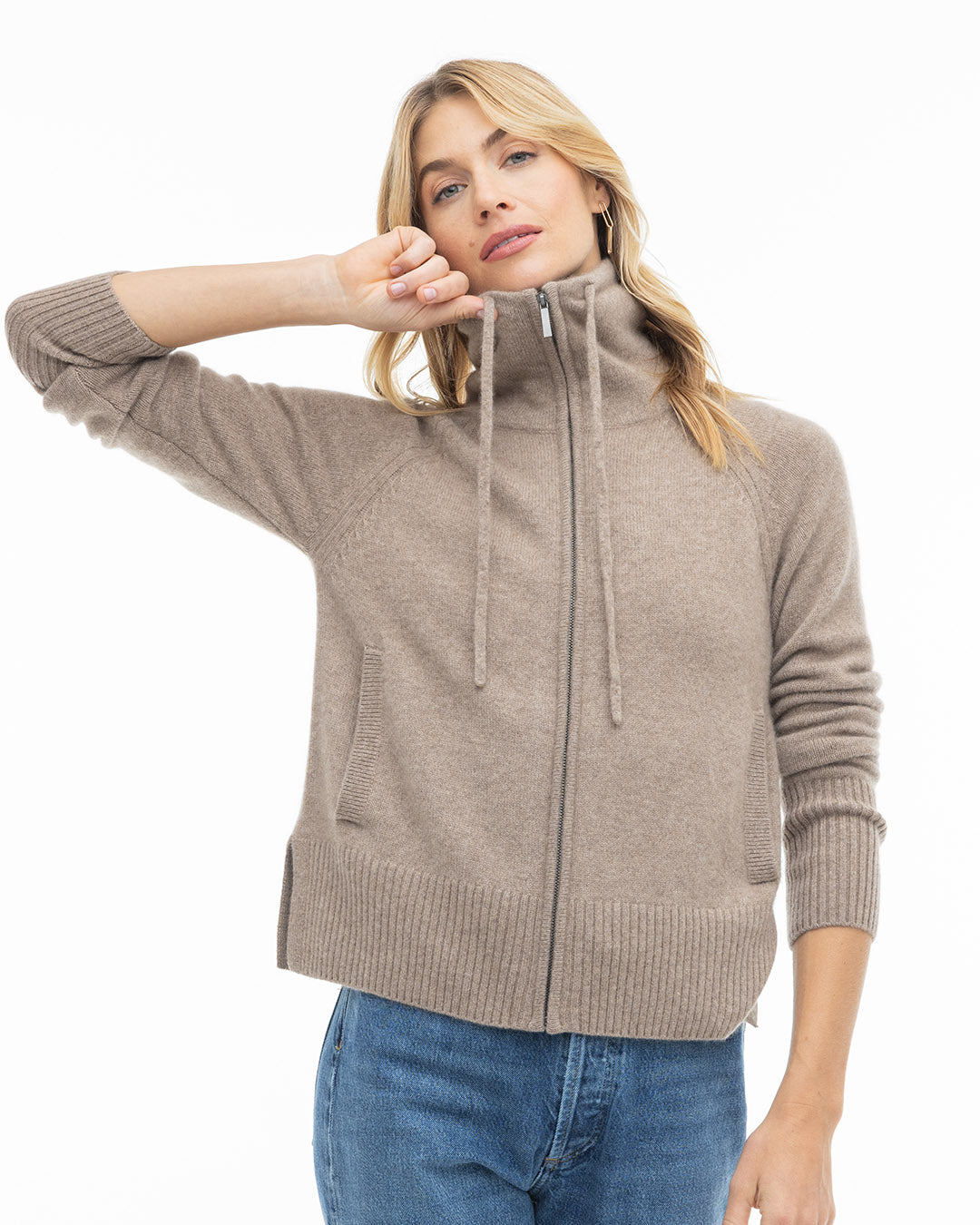 Cashmere Drawstring Cardigan