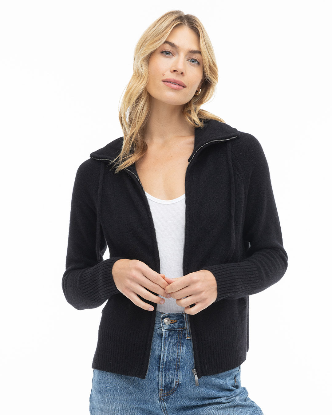 Cashmere Drawstring Cardigan