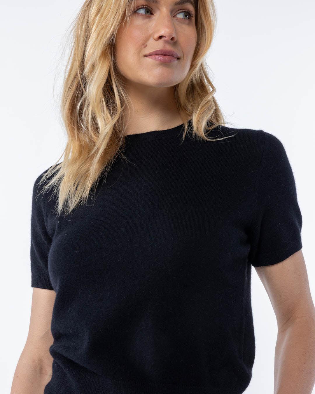 Short Sleeve Cashmere Crew