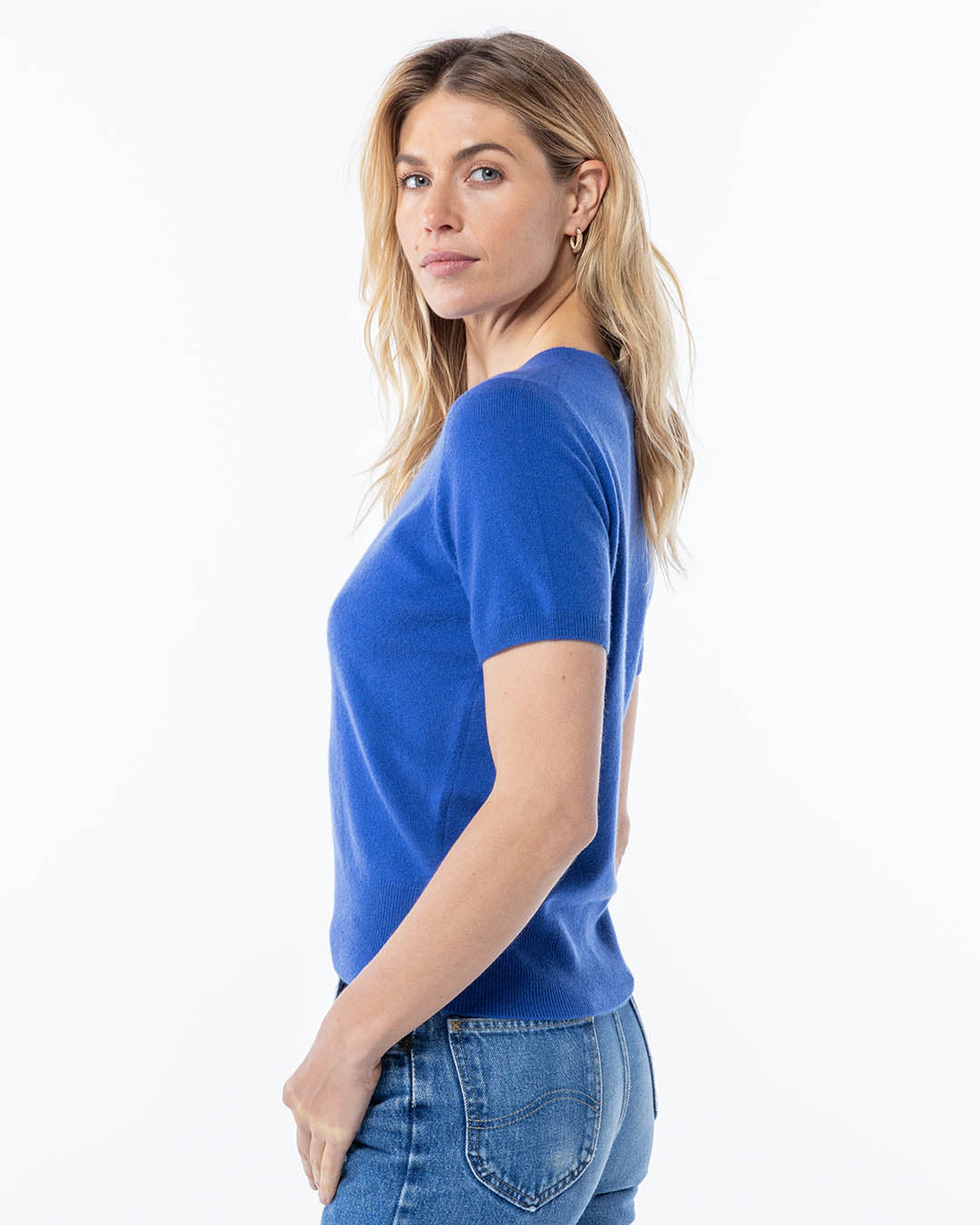 Short Sleeve Cashmere Crew