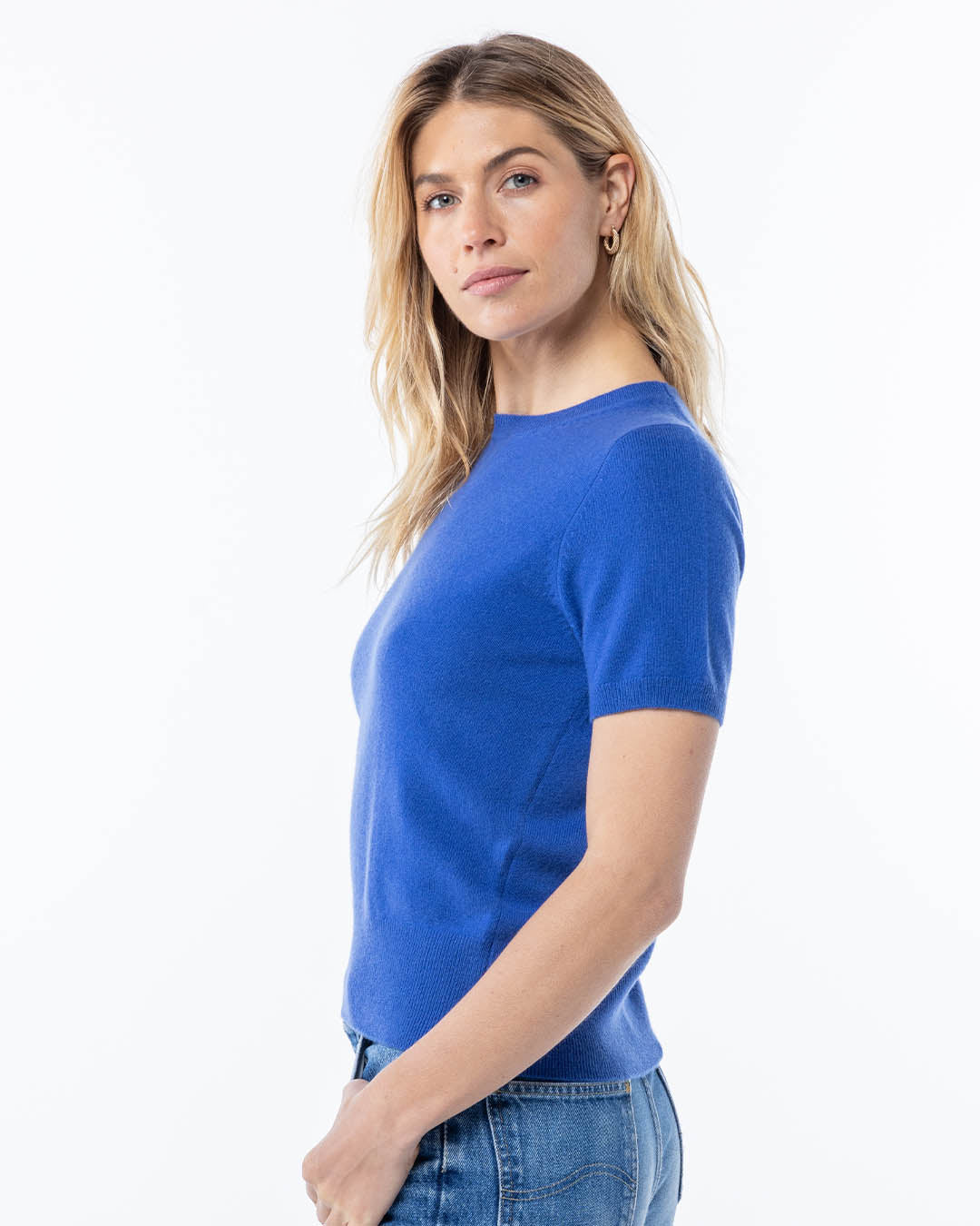 Short Sleeve Cashmere Crew